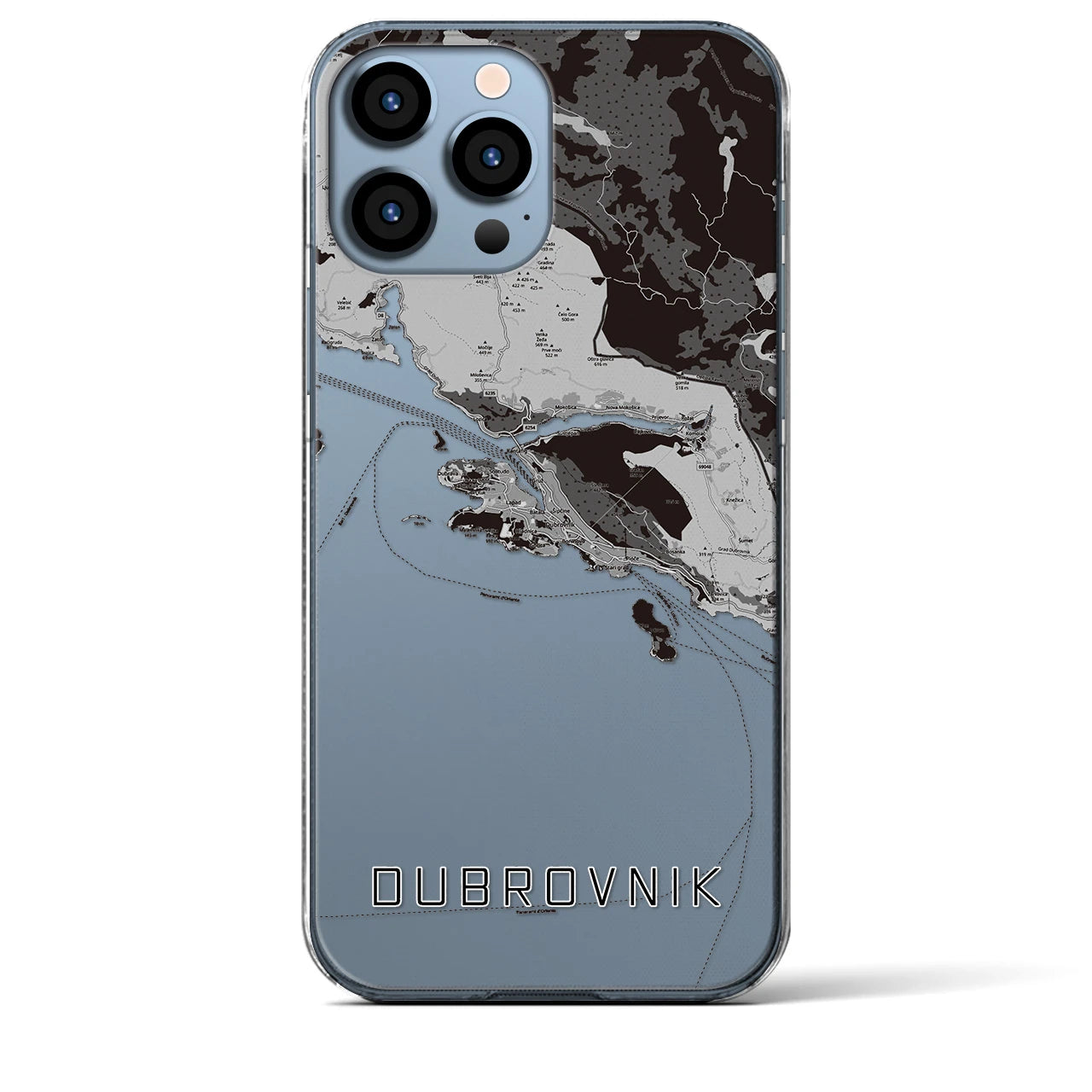 【ドゥブロヴニク(クロアチア)】地図柄iPhoneケース(クリアタイプ)