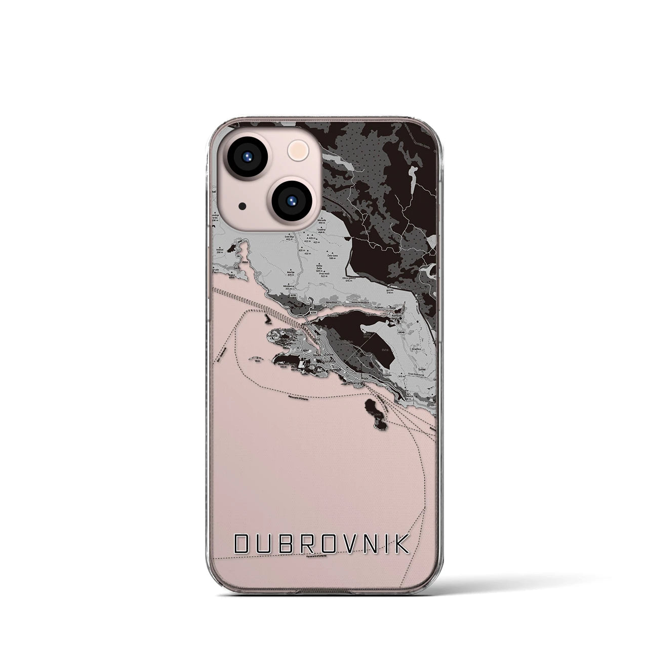 【ドゥブロヴニク(クロアチア)】地図柄iPhoneケース(クリアタイプ)
