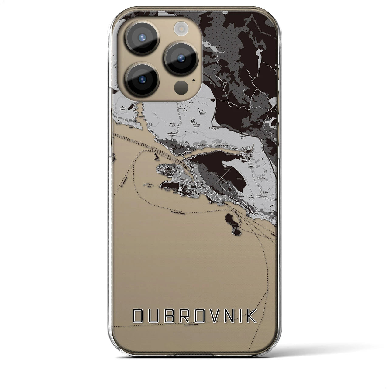【ドゥブロヴニク(クロアチア)】地図柄iPhoneケース(クリアタイプ)