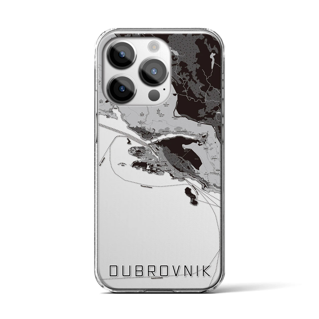 【ドゥブロヴニク(クロアチア)】地図柄iPhoneケース(クリアタイプ)