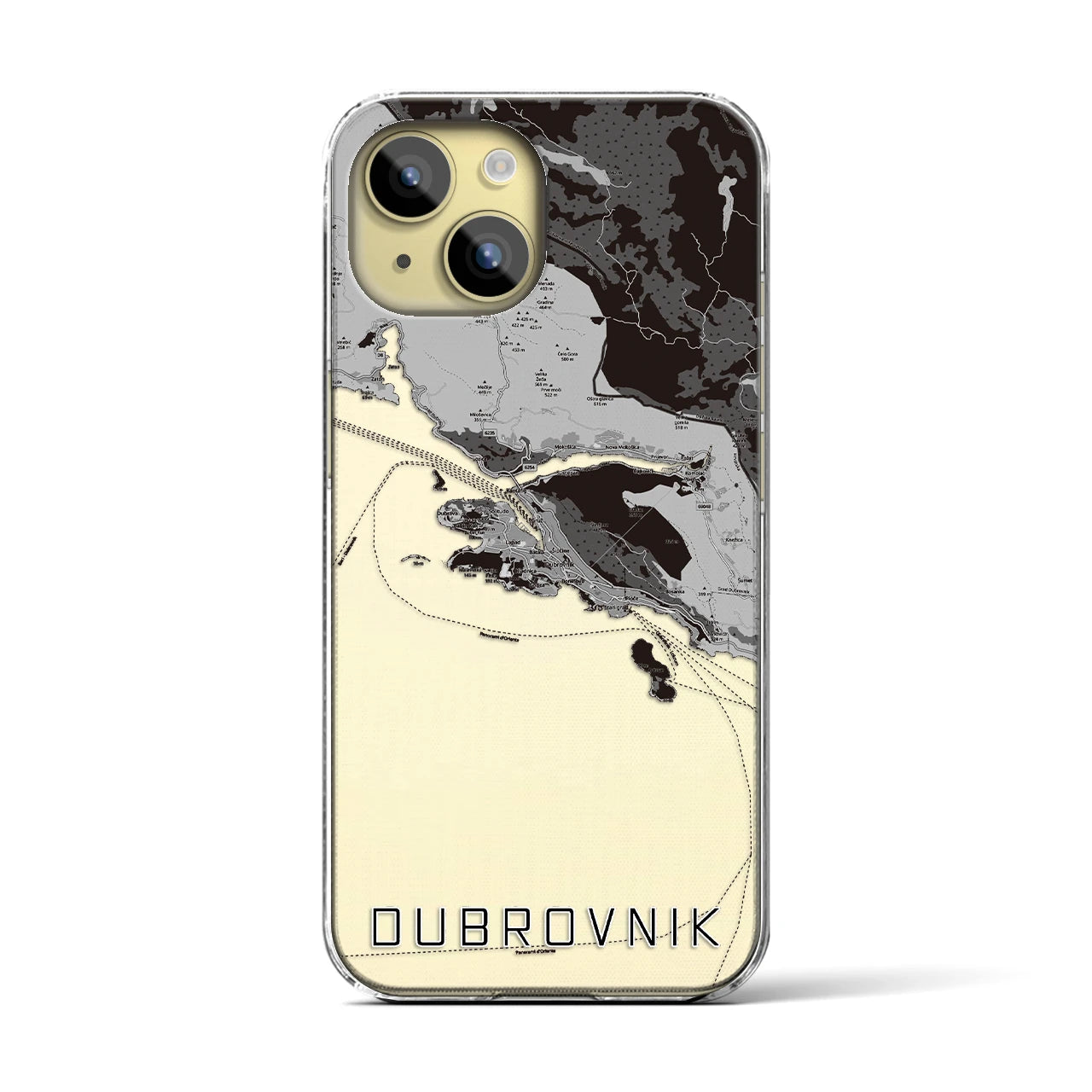 【ドゥブロヴニク(クロアチア)】地図柄iPhoneケース(クリアタイプ)