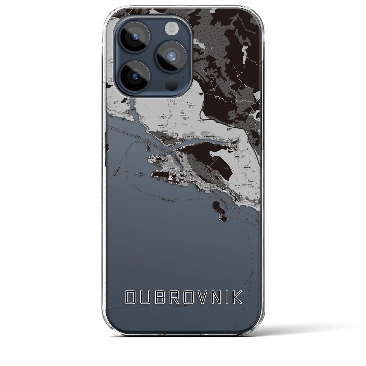 【ドゥブロヴニク(クロアチア)】地図柄iPhoneケース(クリアタイプ)