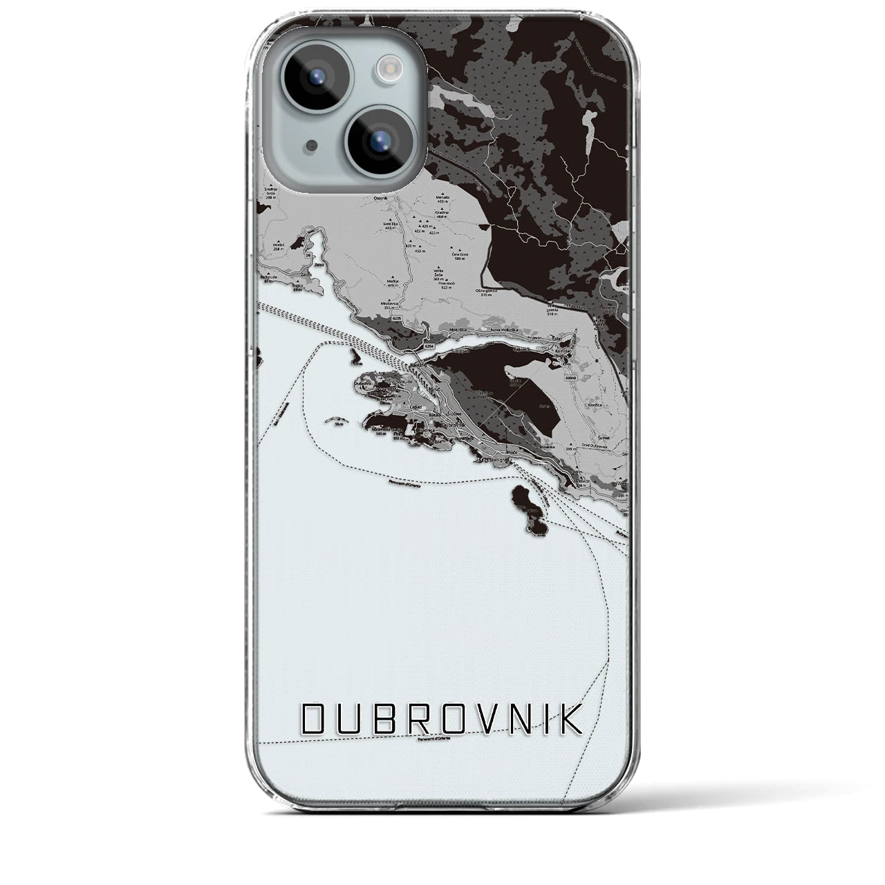 【ドゥブロヴニク(クロアチア)】地図柄iPhoneケース(クリアタイプ)