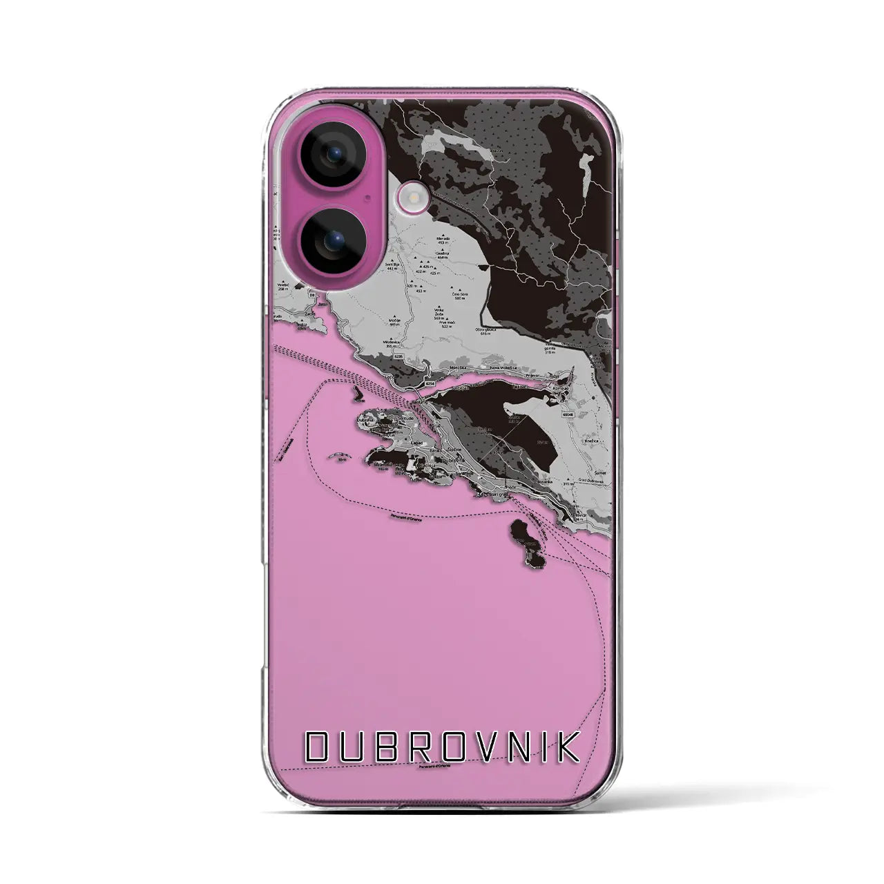 【ドゥブロヴニク(クロアチア)】地図柄iPhoneケース(クリアタイプ)