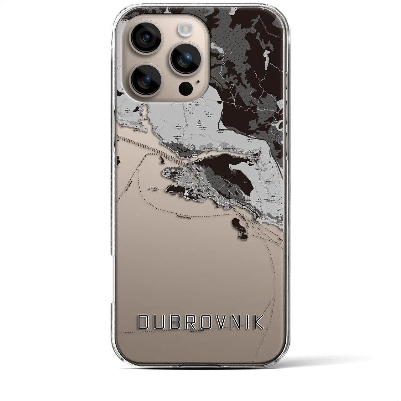 【ドゥブロヴニク(クロアチア)】地図柄iPhoneケース(クリアタイプ)