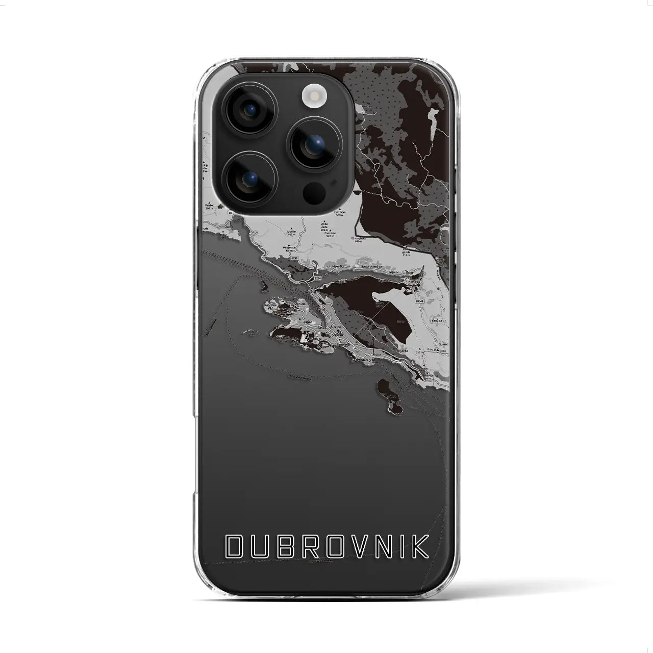 【ドゥブロヴニク(クロアチア)】地図柄iPhoneケース(クリアタイプ)