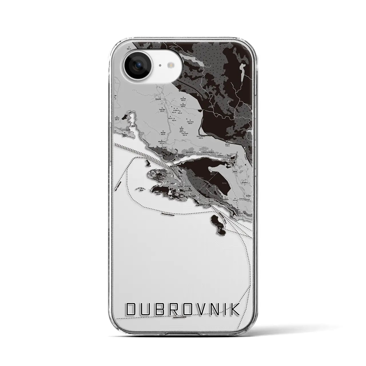【ドゥブロヴニク(クロアチア)】地図柄iPhoneケース(クリアタイプ)