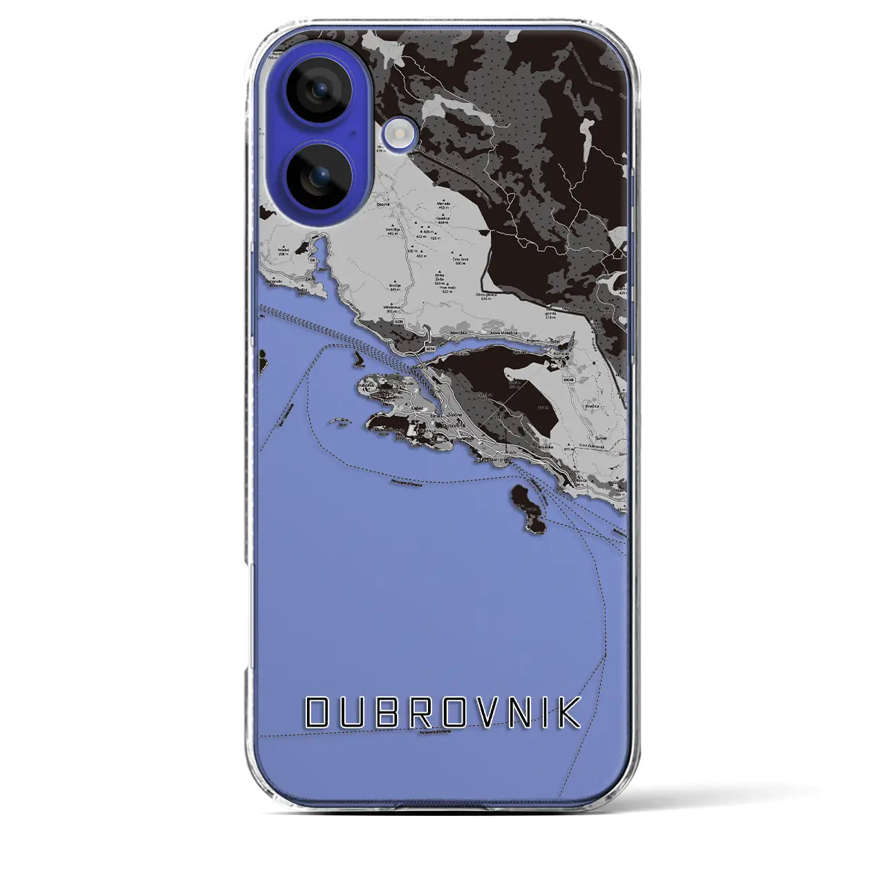 【ドゥブロヴニク(クロアチア)】地図柄iPhoneケース(クリアタイプ)