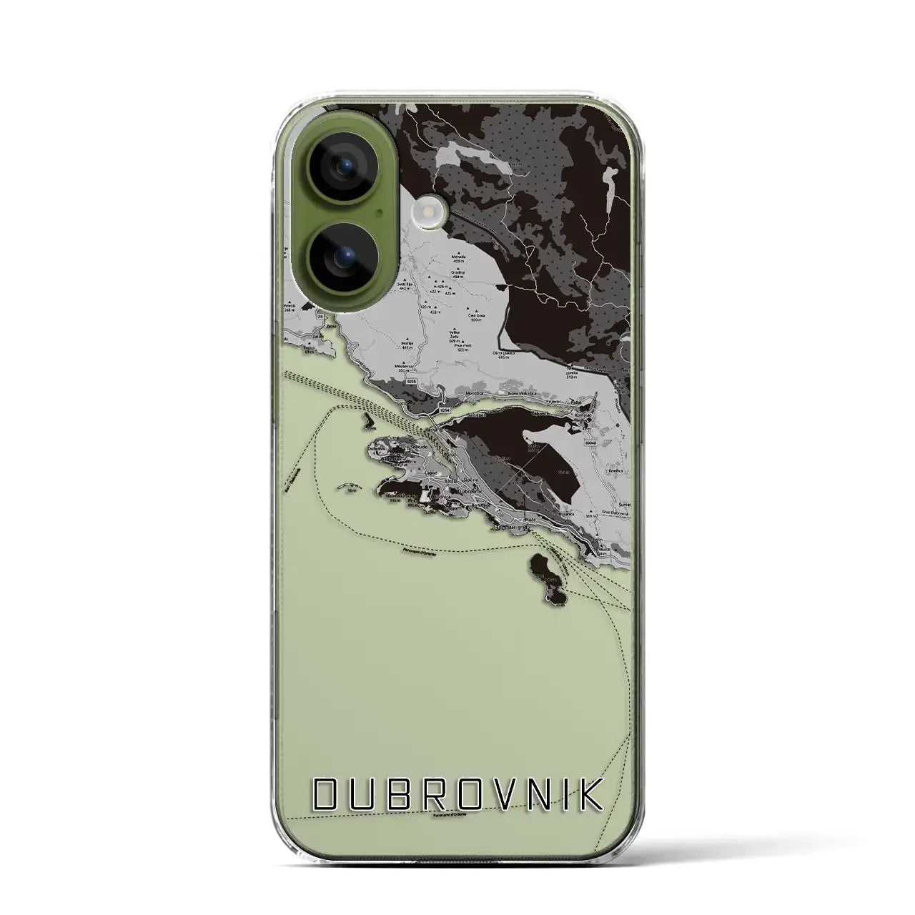 【ドゥブロヴニク(クロアチア)】地図柄iPhoneケース(クリアタイプ)