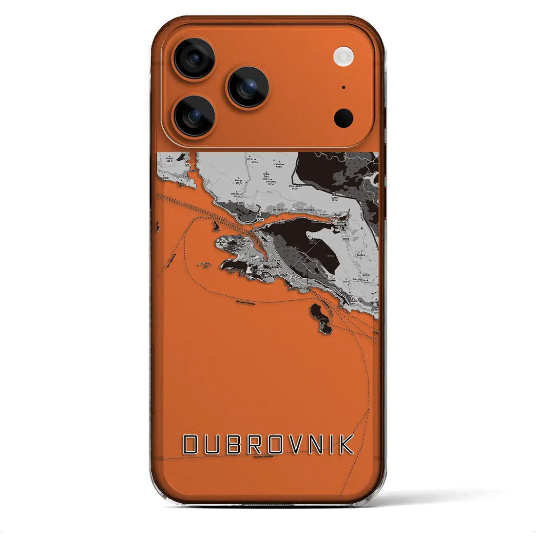 【ドゥブロヴニク(クロアチア)】地図柄iPhoneケース(クリアタイプ)