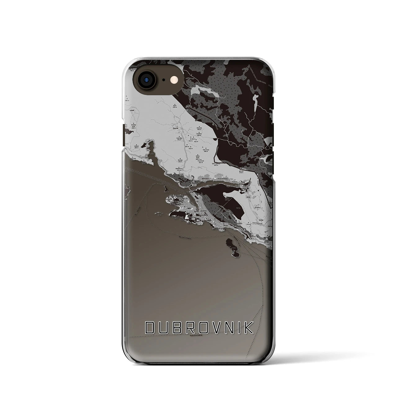 【ドゥブロヴニク(クロアチア)】地図柄iPhoneケース(クリアタイプ)
