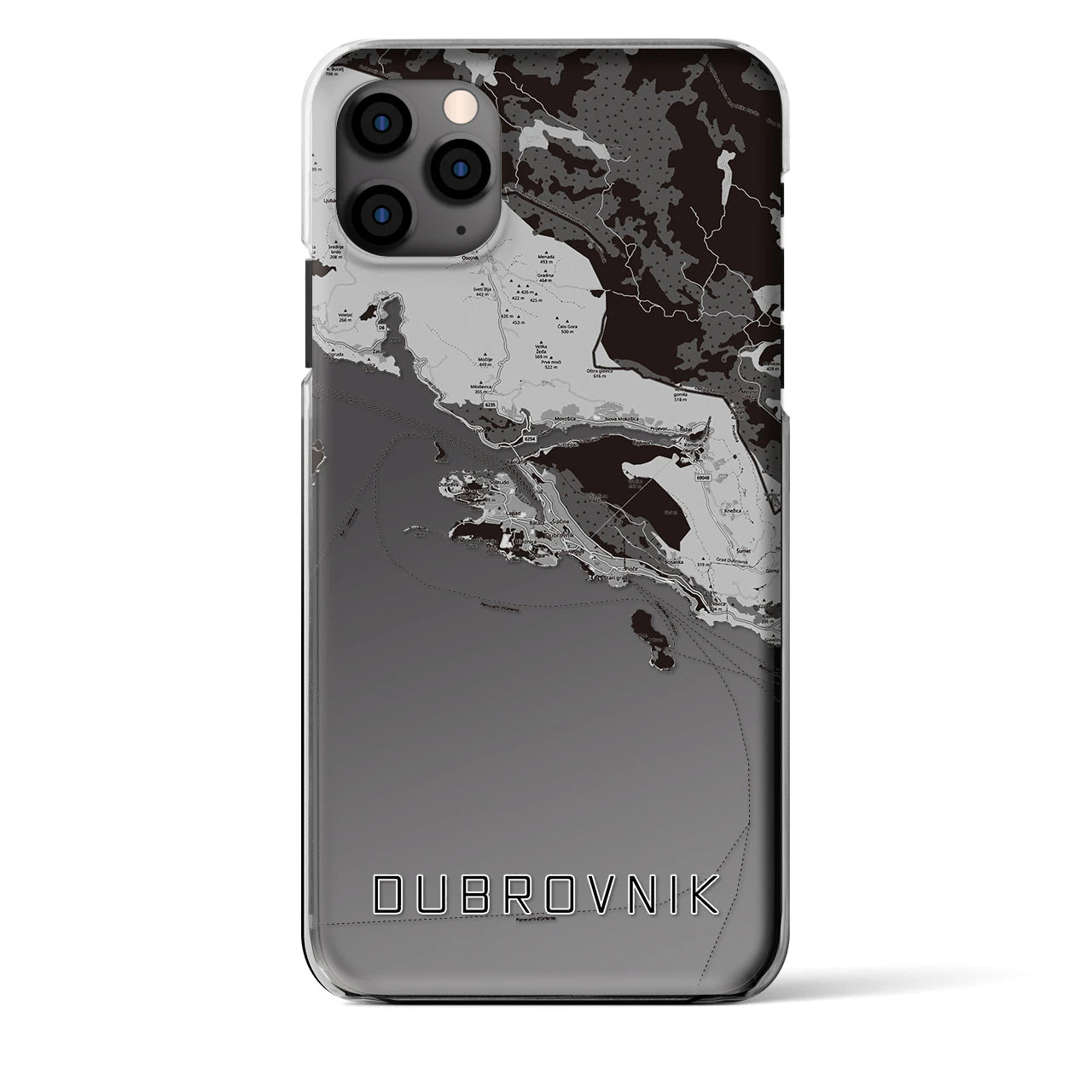 【ドゥブロヴニク(クロアチア)】地図柄iPhoneケース(クリアタイプ)