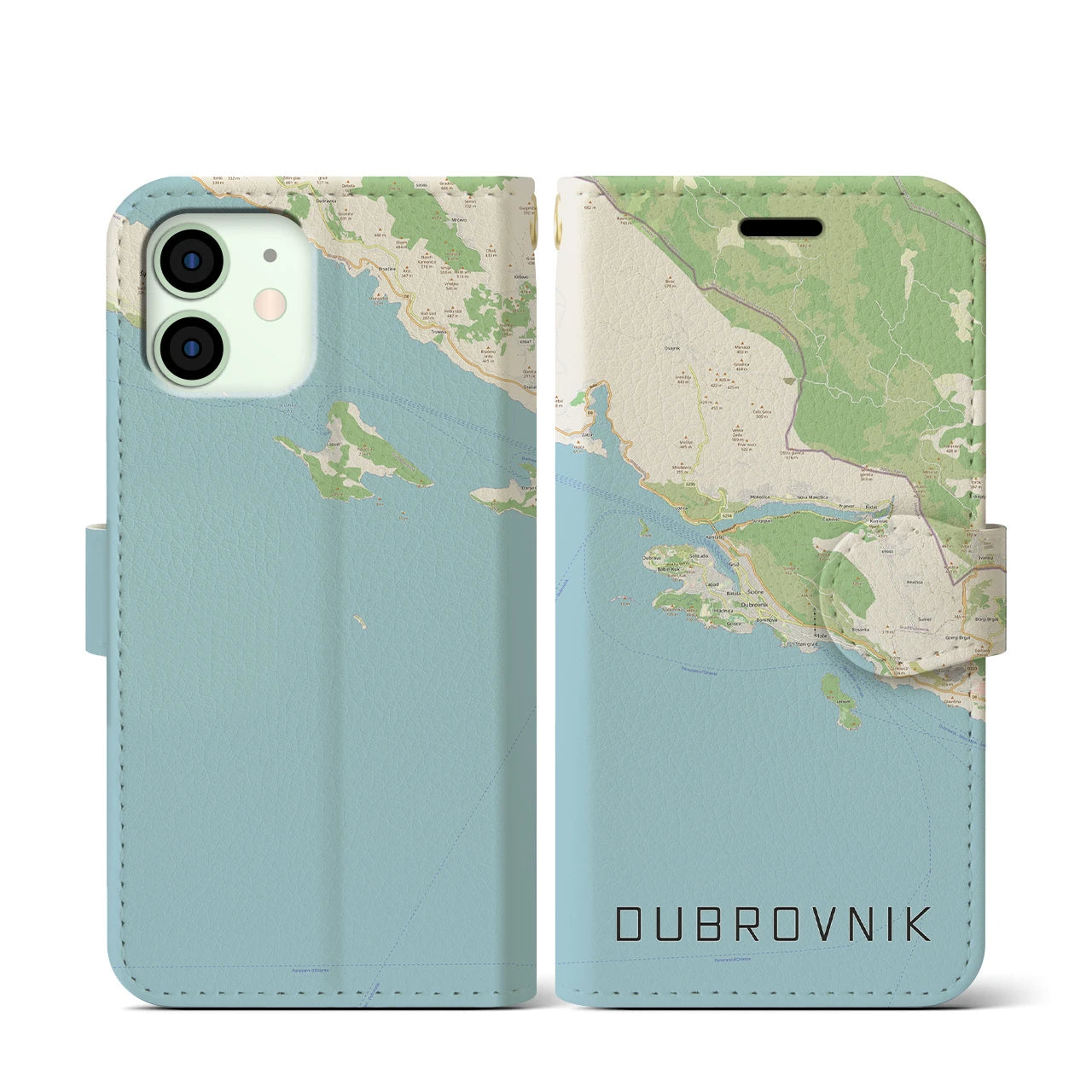 【ドゥブロヴニク(クロアチア)】地図柄iPhoneケース(手帳タイプ)