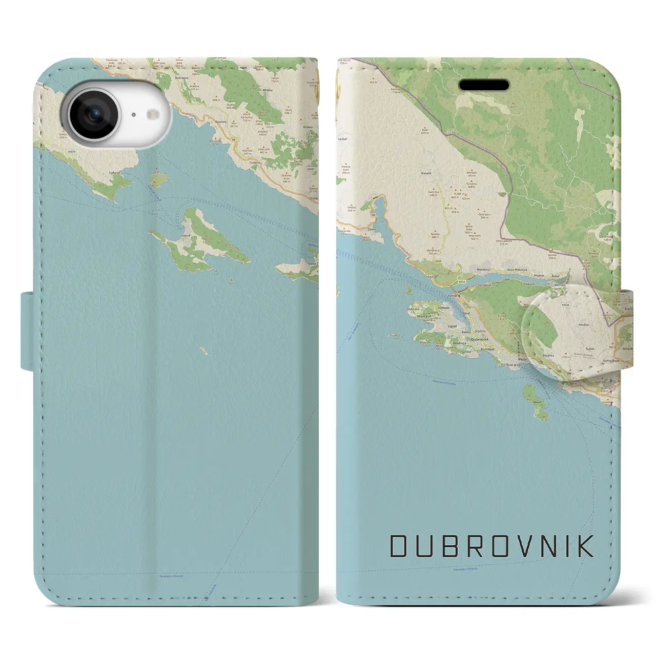 【ドゥブロヴニク(クロアチア)】地図柄iPhoneケース(手帳タイプ)