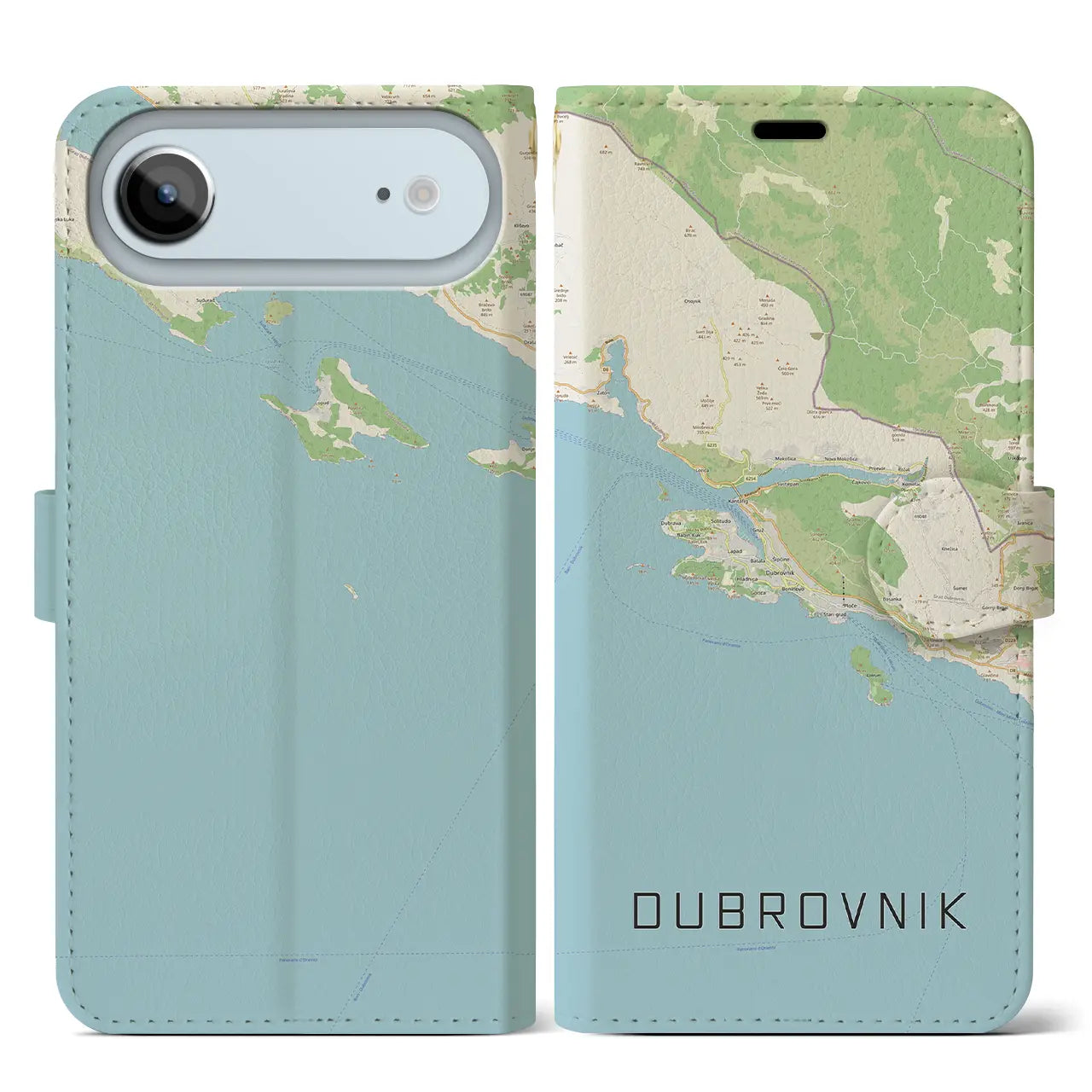 【ドゥブロヴニク(クロアチア)】地図柄iPhoneケース(手帳タイプ)