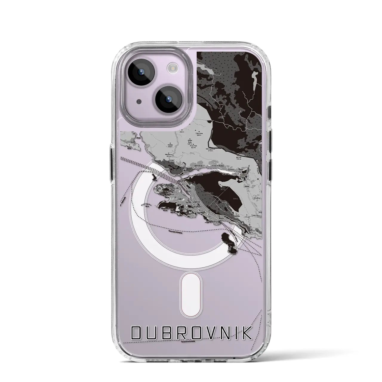 【ドゥブロヴニク(クロアチア)】地図柄iPhoneケース(MagSafeタイプ)