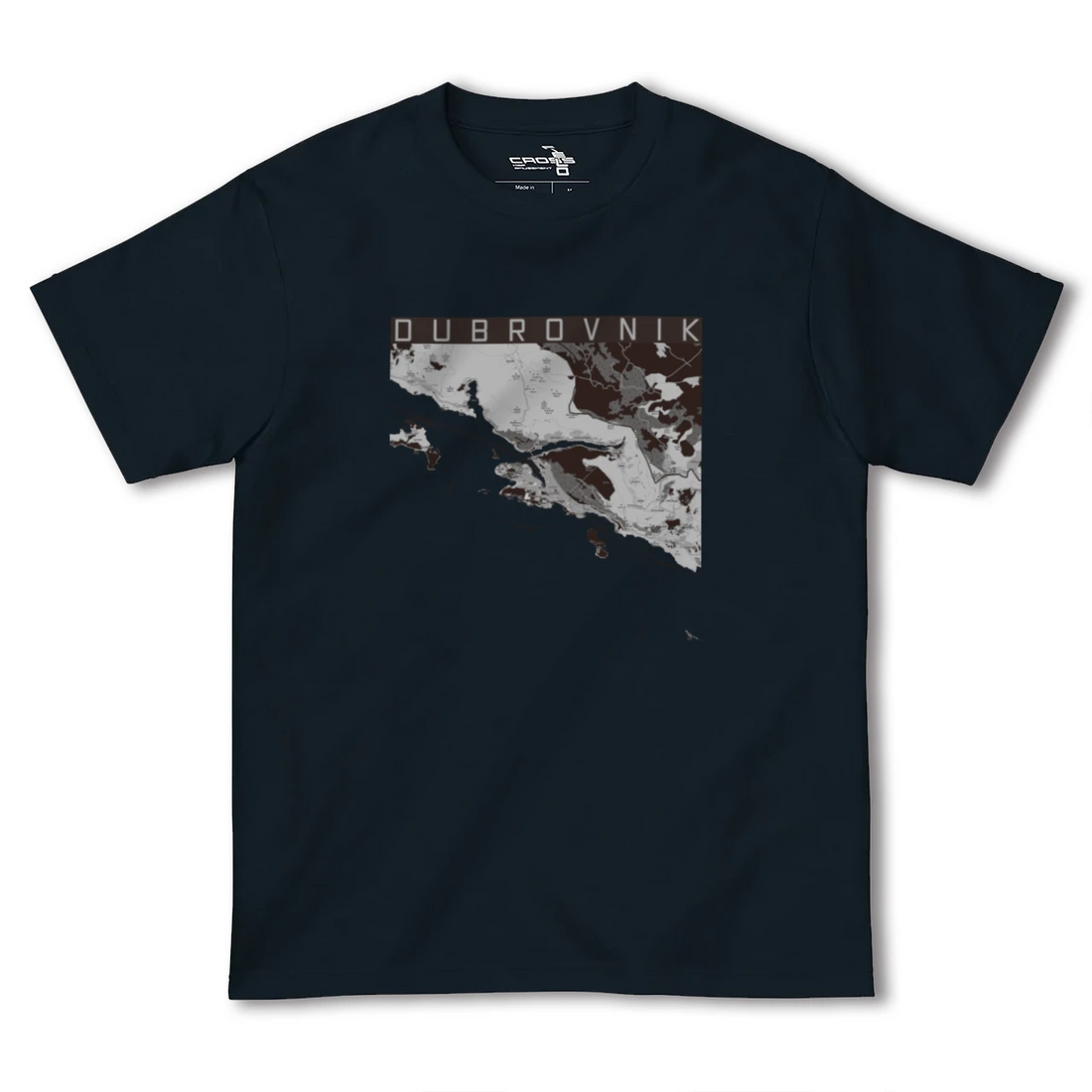 【ドゥブロヴニク(クロアチア)】地図柄ヘビーウェイトTシャツ