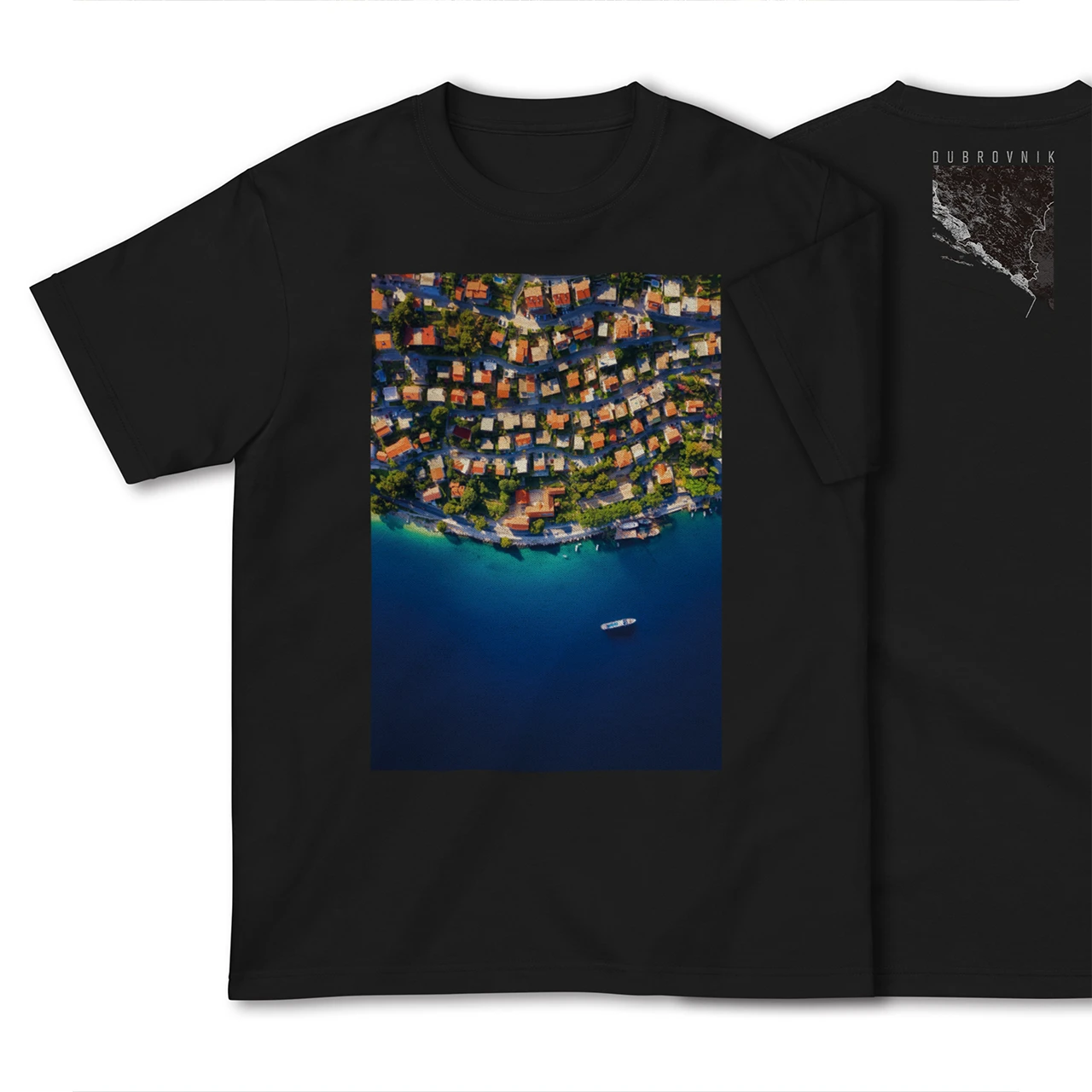 【ドゥブロヴニク(クロアチア)】Map World ハイクオリティTシャツ
