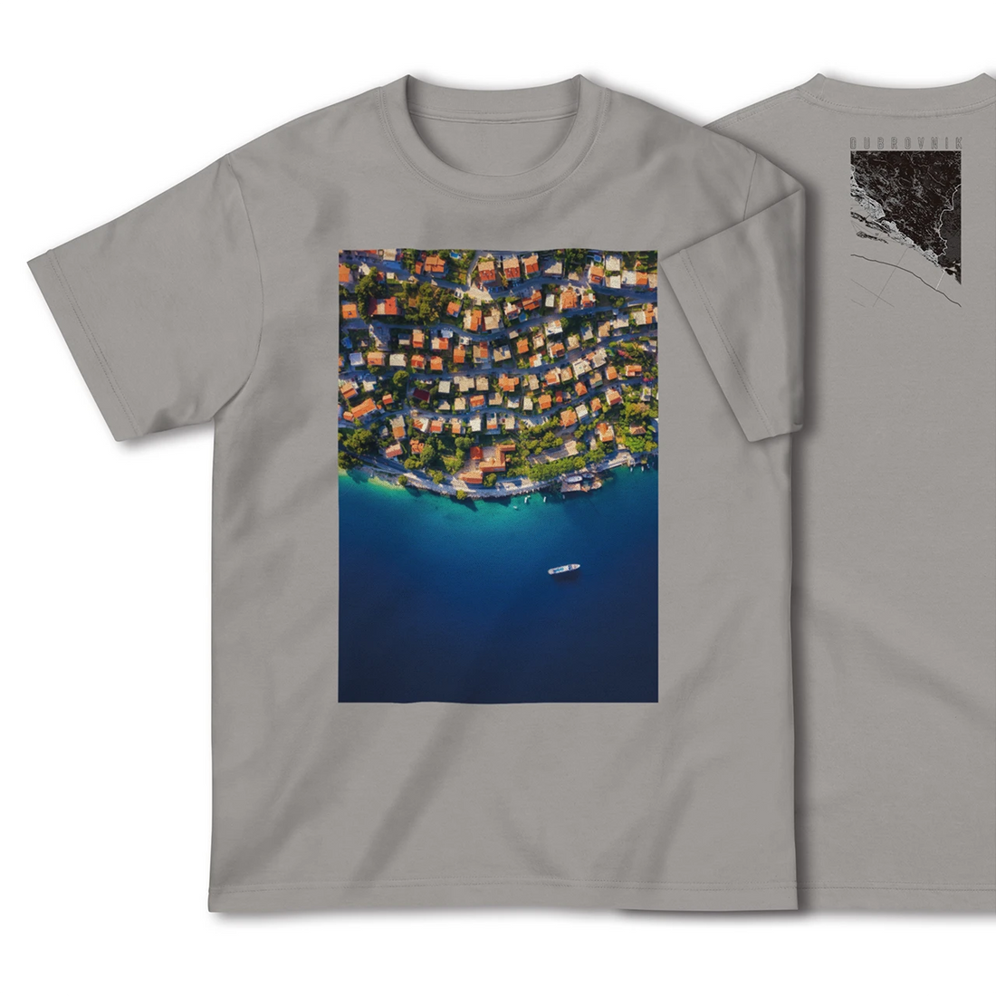 【ドゥブロヴニク(クロアチア)】Map World ハイクオリティTシャツ