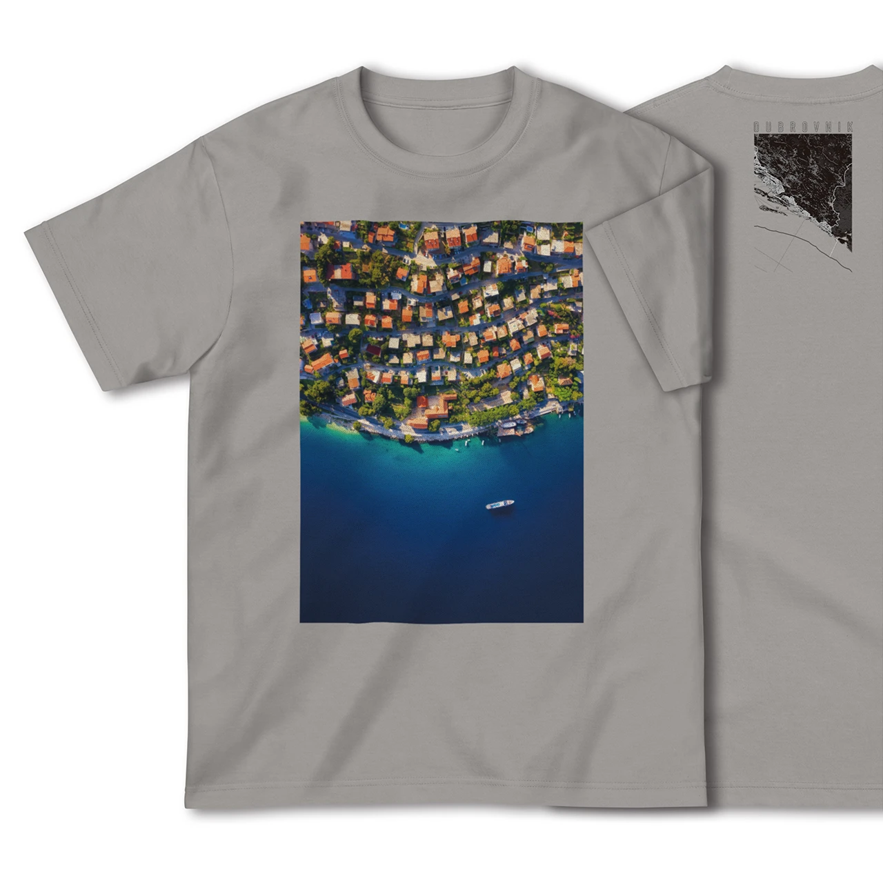 【ドゥブロヴニク(クロアチア)】Map World ハイクオリティTシャツ