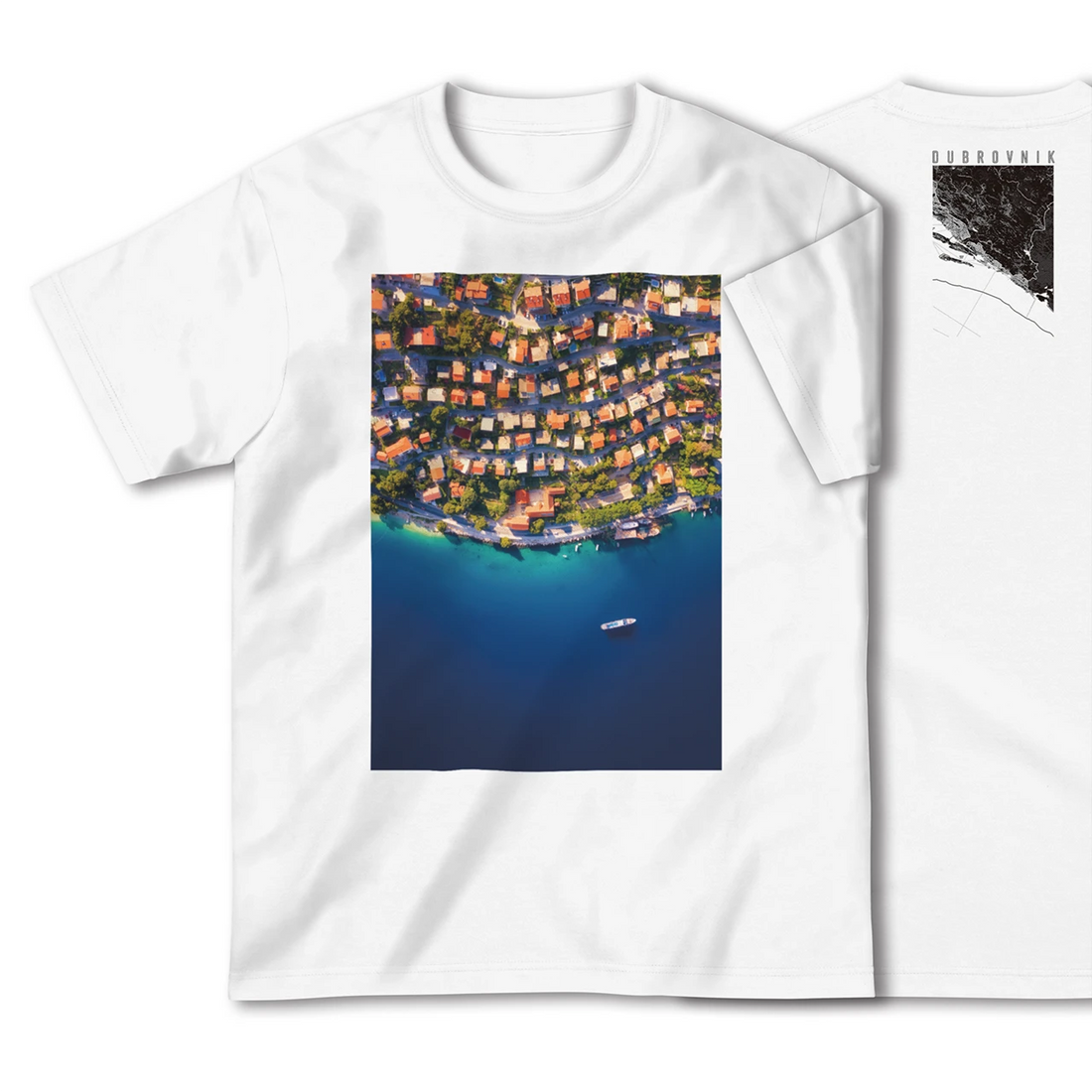 【ドゥブロヴニク(クロアチア)】Map World ハイクオリティTシャツ