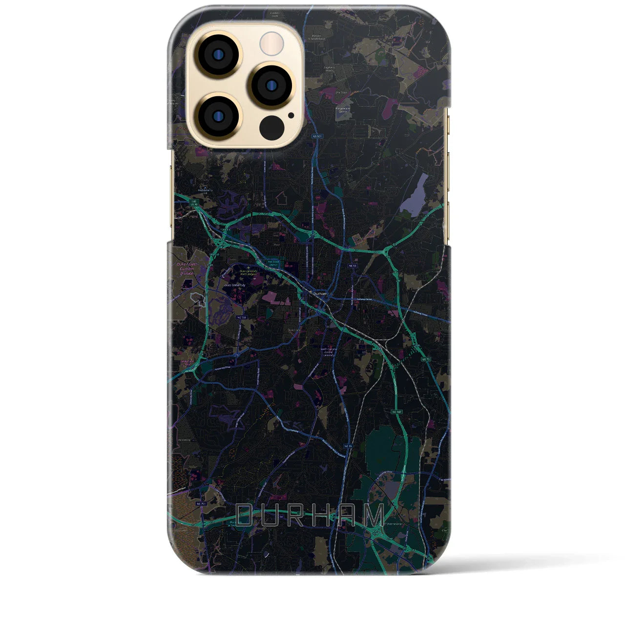【ダーラム(アメリカ)】地図柄iPhoneケース(バックカバータイプ)