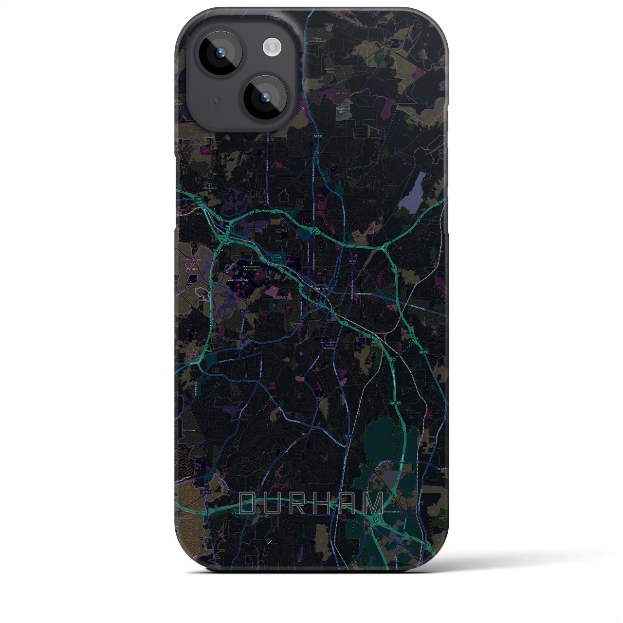 【ダーラム(アメリカ)】地図柄iPhoneケース(バックカバータイプ)