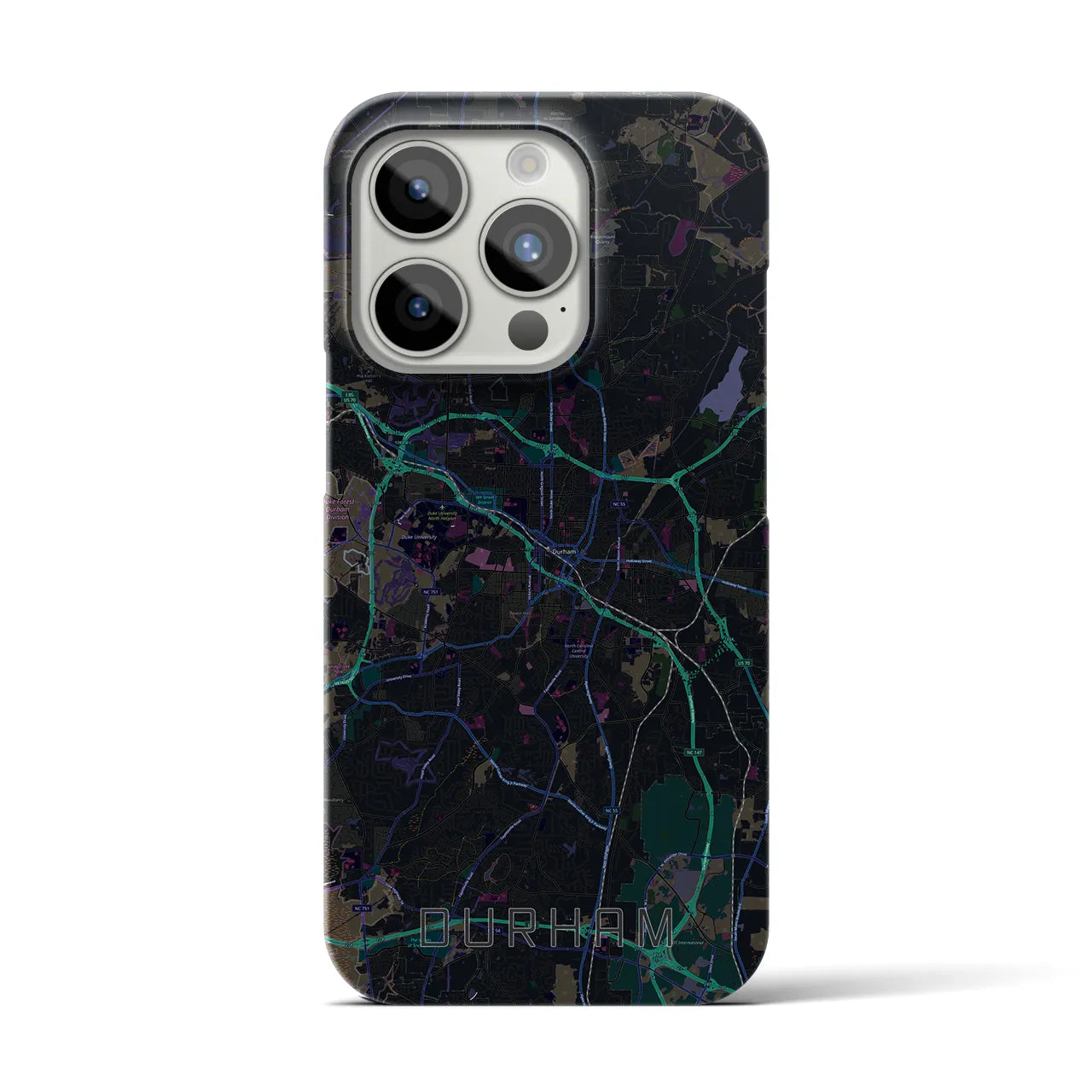 【ダーラム(アメリカ)】地図柄iPhoneケース(バックカバータイプ)