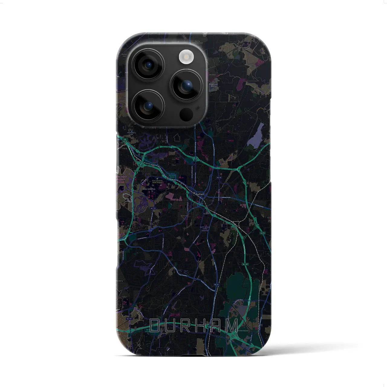 【ダーラム(アメリカ)】地図柄iPhoneケース(バックカバータイプ)