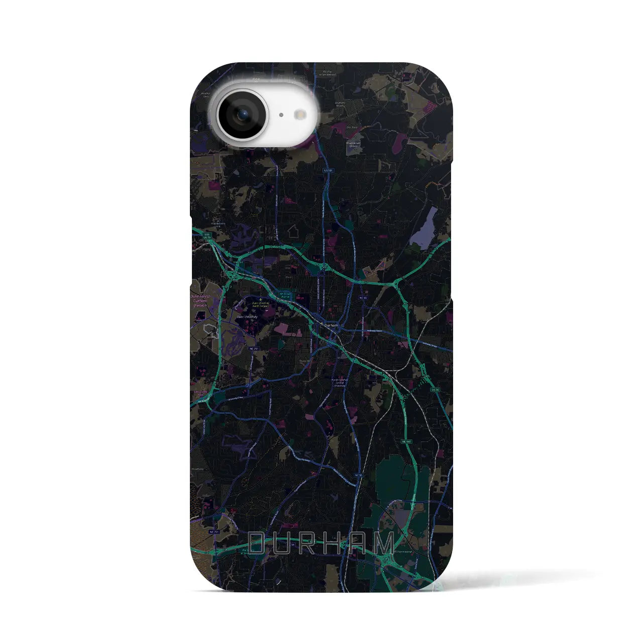 【ダーラム(アメリカ)】地図柄iPhoneケース(バックカバータイプ)