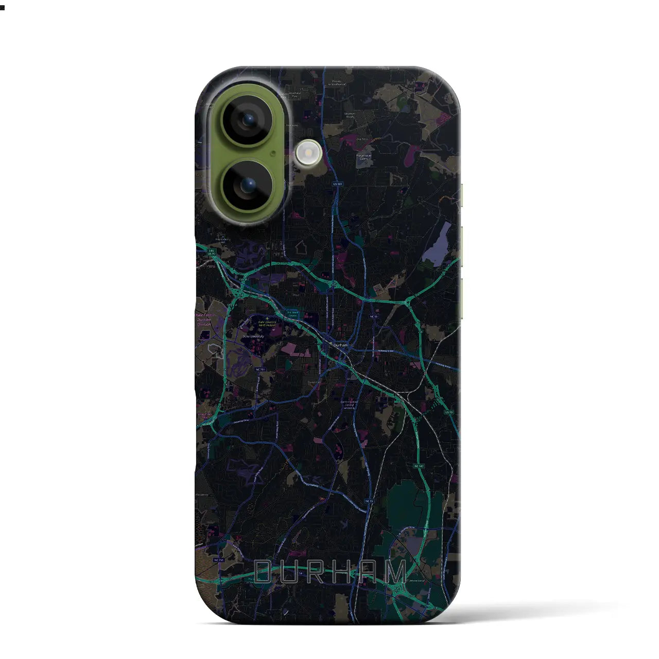 【ダーラム(アメリカ)】地図柄iPhoneケース(バックカバータイプ)