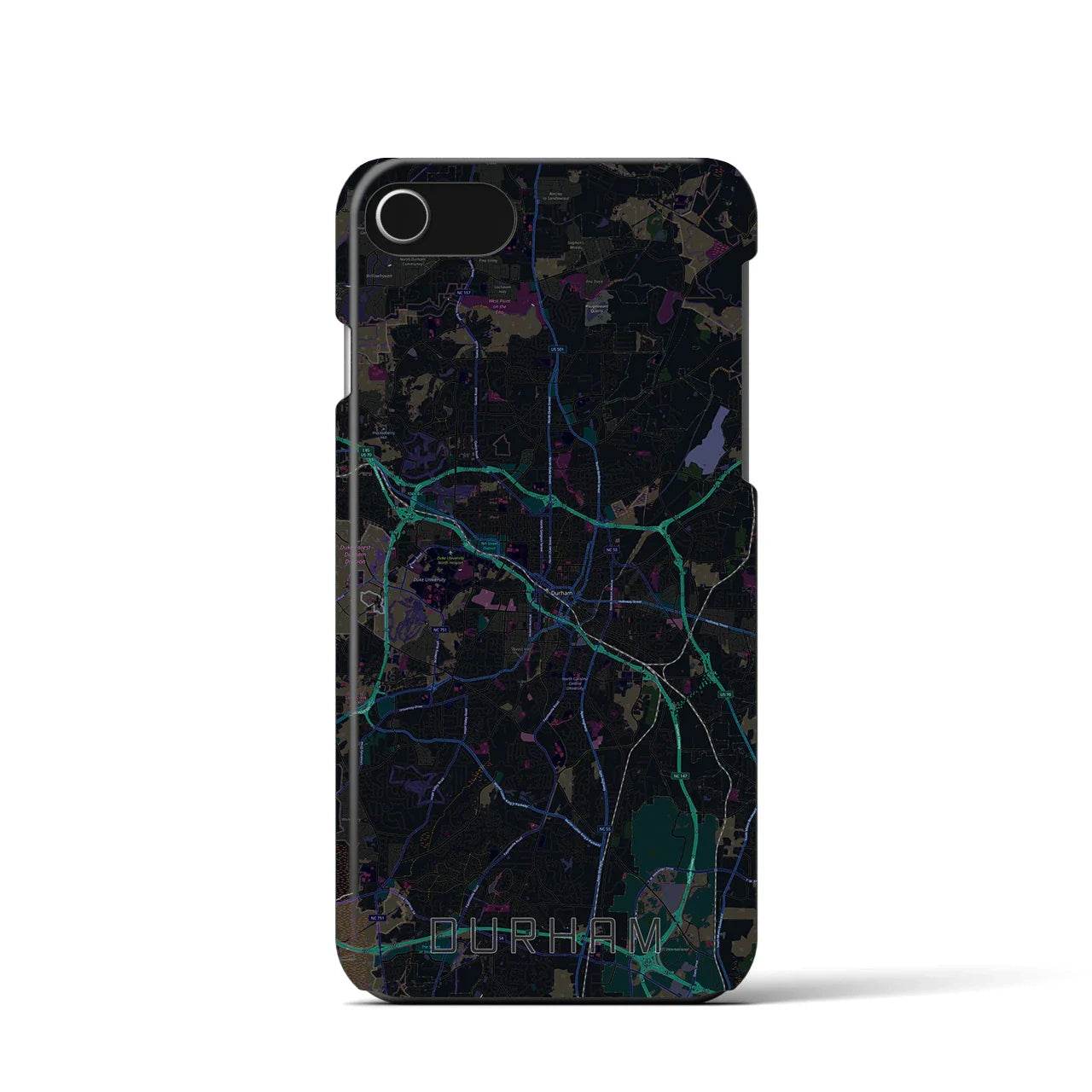 【ダーラム(アメリカ)】地図柄iPhoneケース(バックカバータイプ)