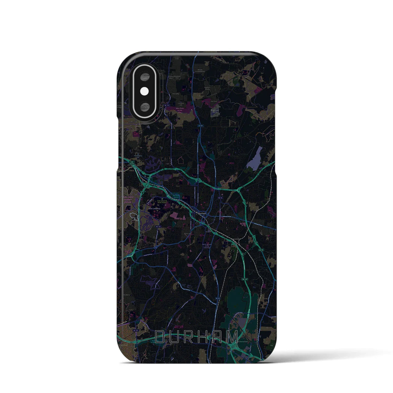【ダーラム(アメリカ)】地図柄iPhoneケース(バックカバータイプ)
