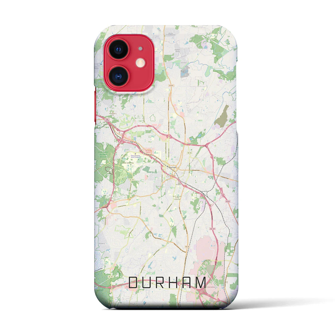 【ダーラム(アメリカ)】地図柄iPhoneケース(バックカバータイプ)