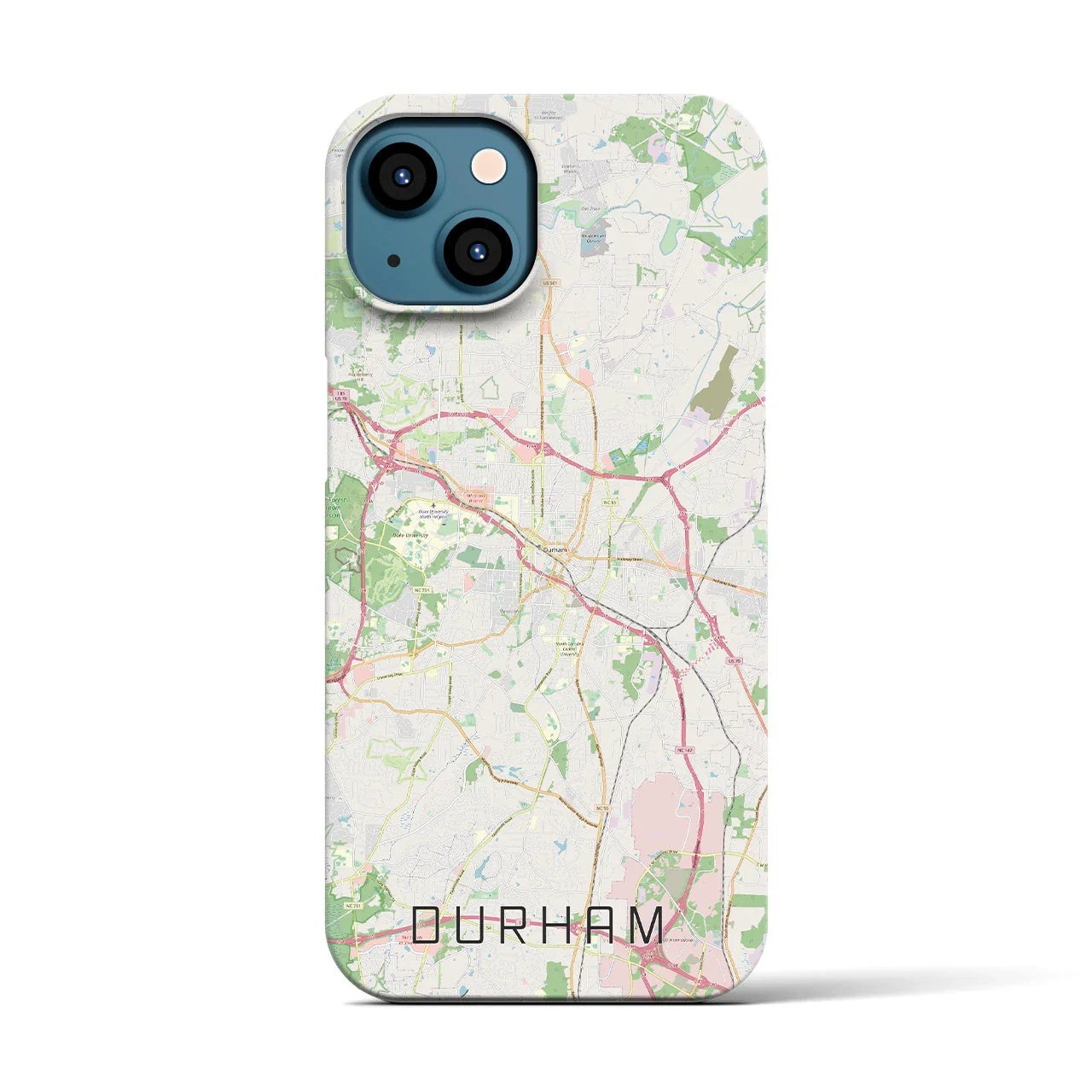 【ダーラム(アメリカ)】地図柄iPhoneケース(バックカバータイプ)