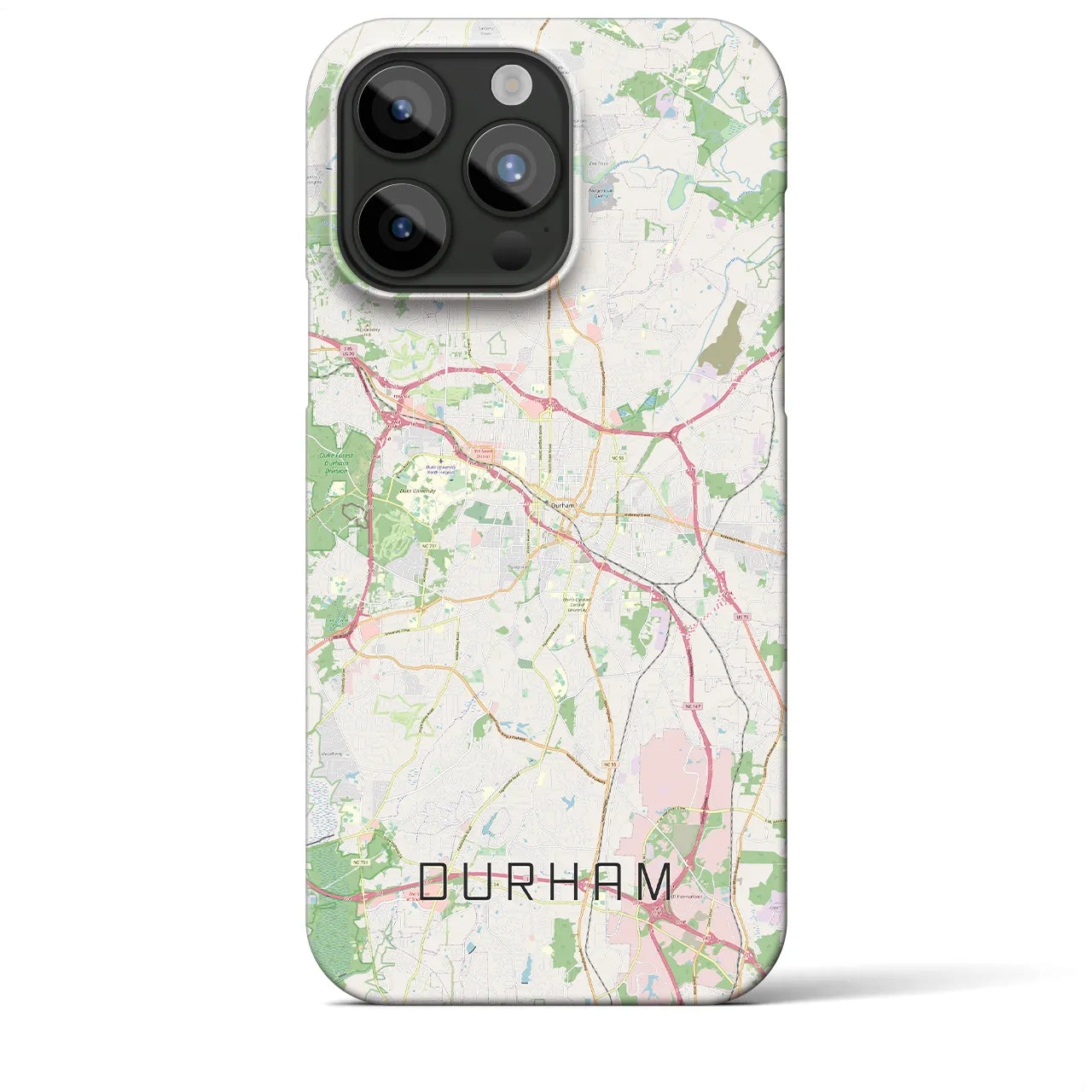 【ダーラム(アメリカ)】地図柄iPhoneケース(バックカバータイプ)