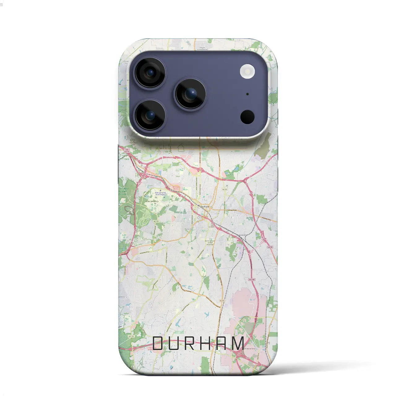 【ダーラム(アメリカ)】地図柄iPhoneケース(バックカバータイプ)