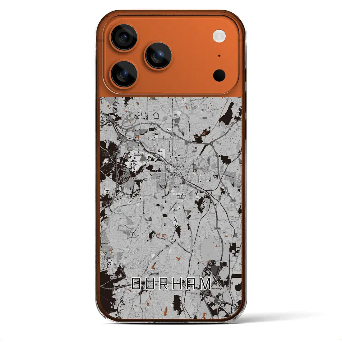 【ダーラム(アメリカ)】地図柄iPhoneケース(クリアタイプ)