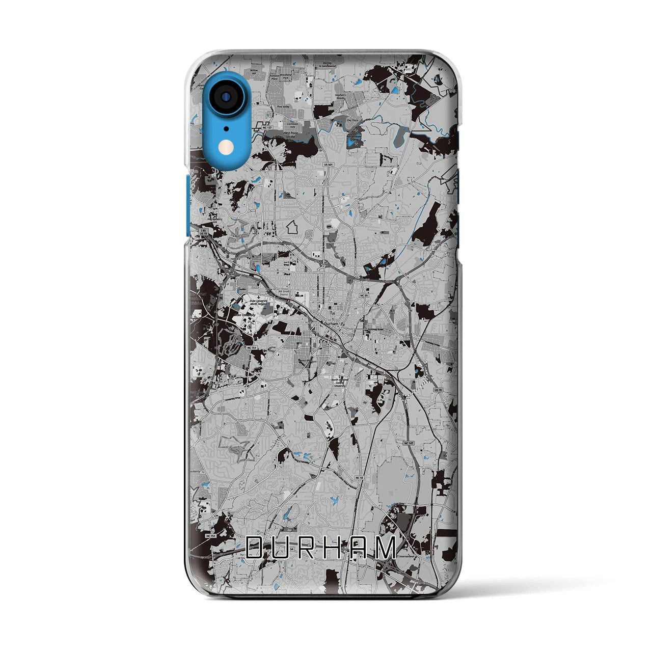 【ダーラム(アメリカ)】地図柄iPhoneケース(クリアタイプ)