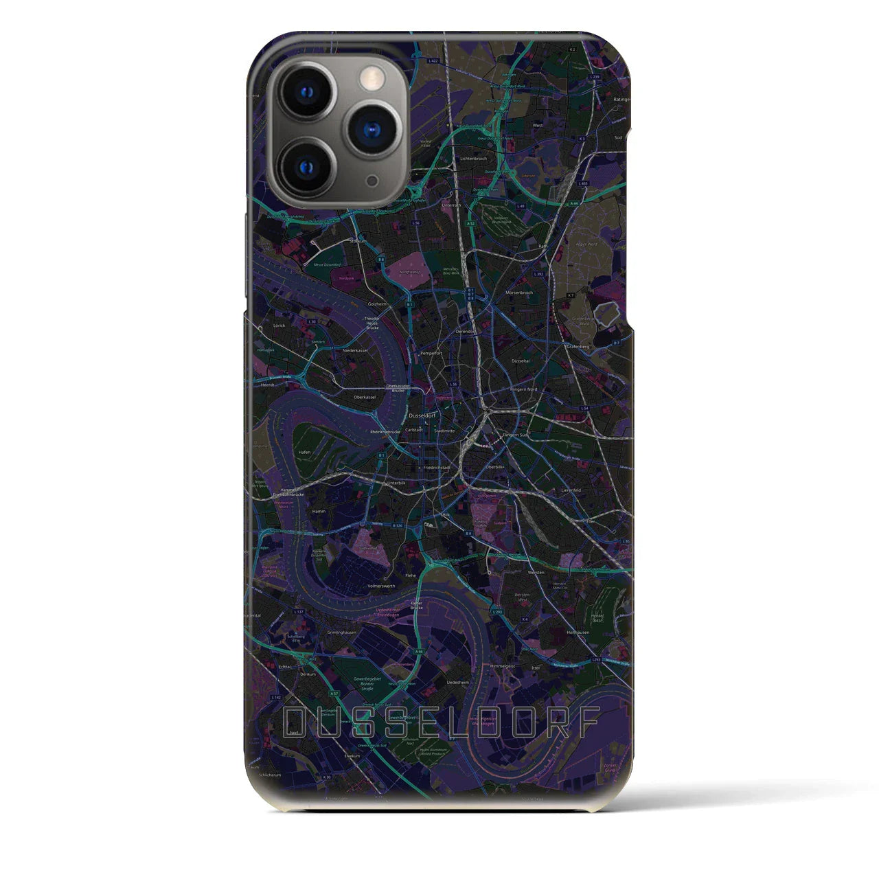 【デュッセルドルフ(ドイツ)】地図柄iPhoneケース(バックカバータイプ)