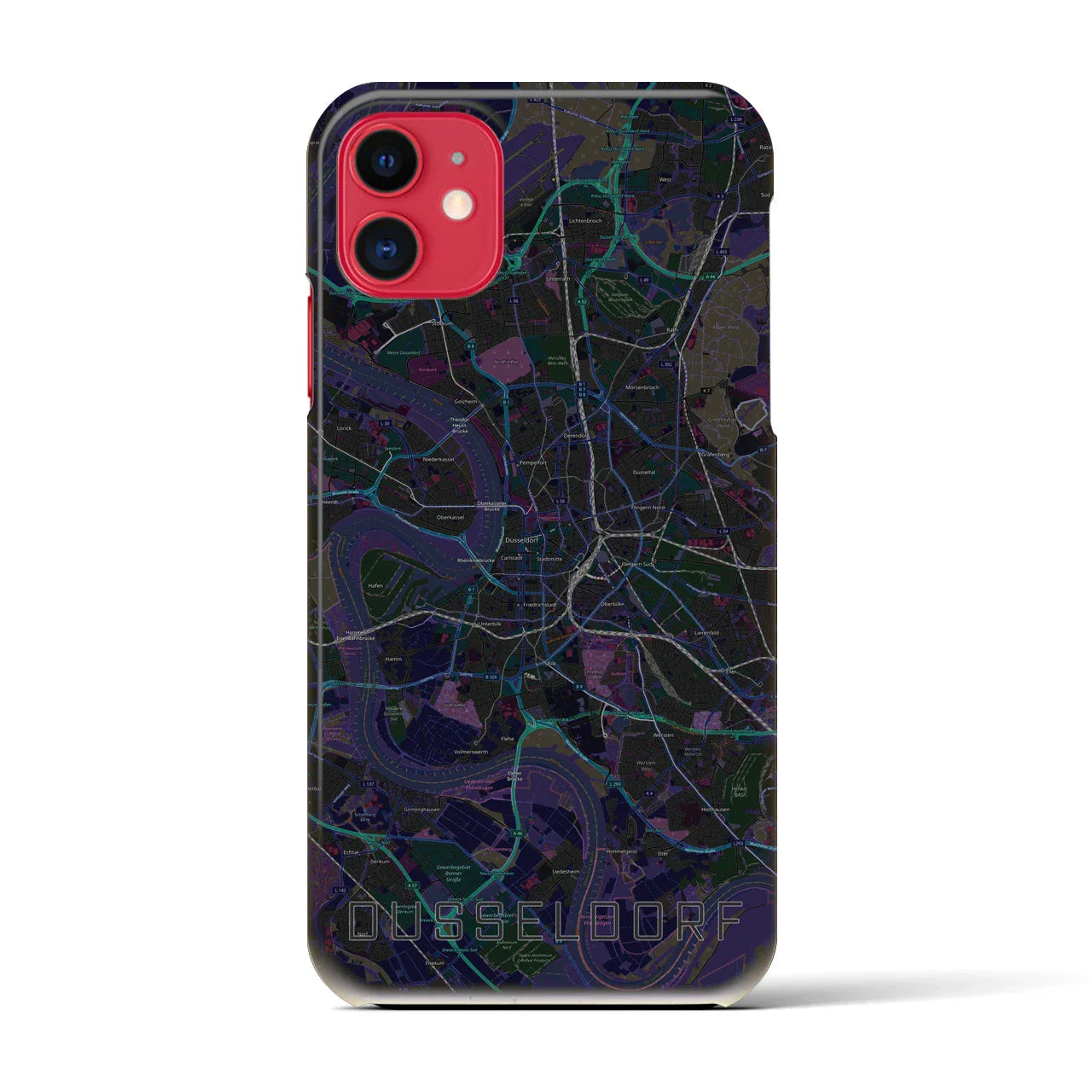 【デュッセルドルフ(ドイツ)】地図柄iPhoneケース(バックカバータイプ)