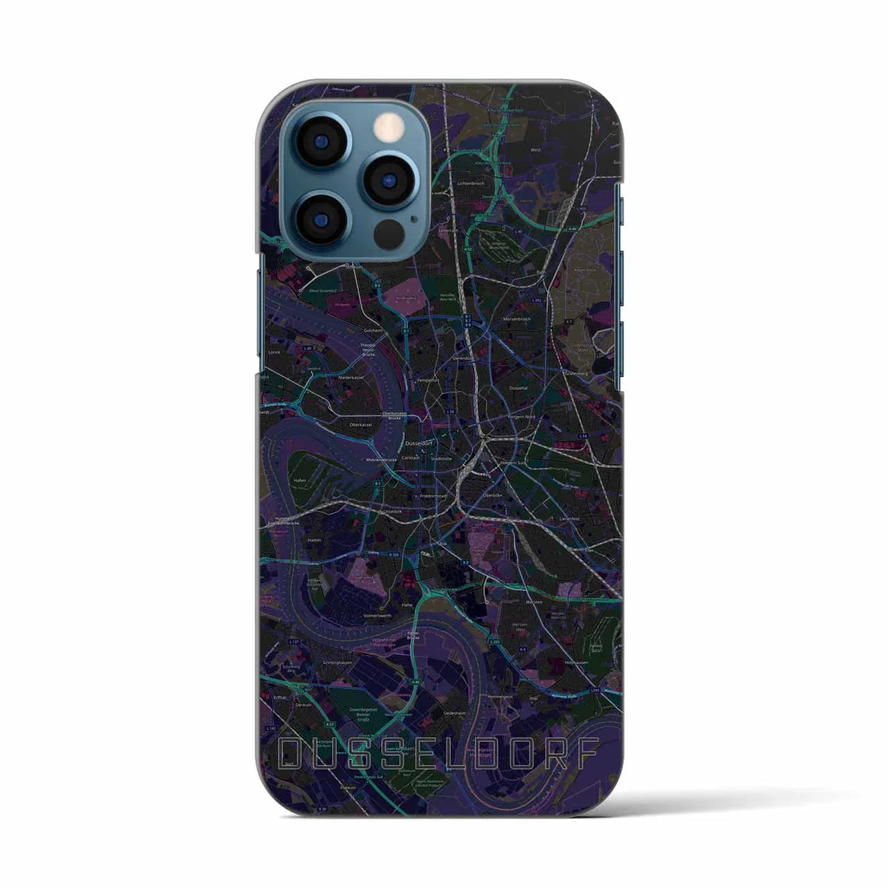 【デュッセルドルフ(ドイツ)】地図柄iPhoneケース(バックカバータイプ)