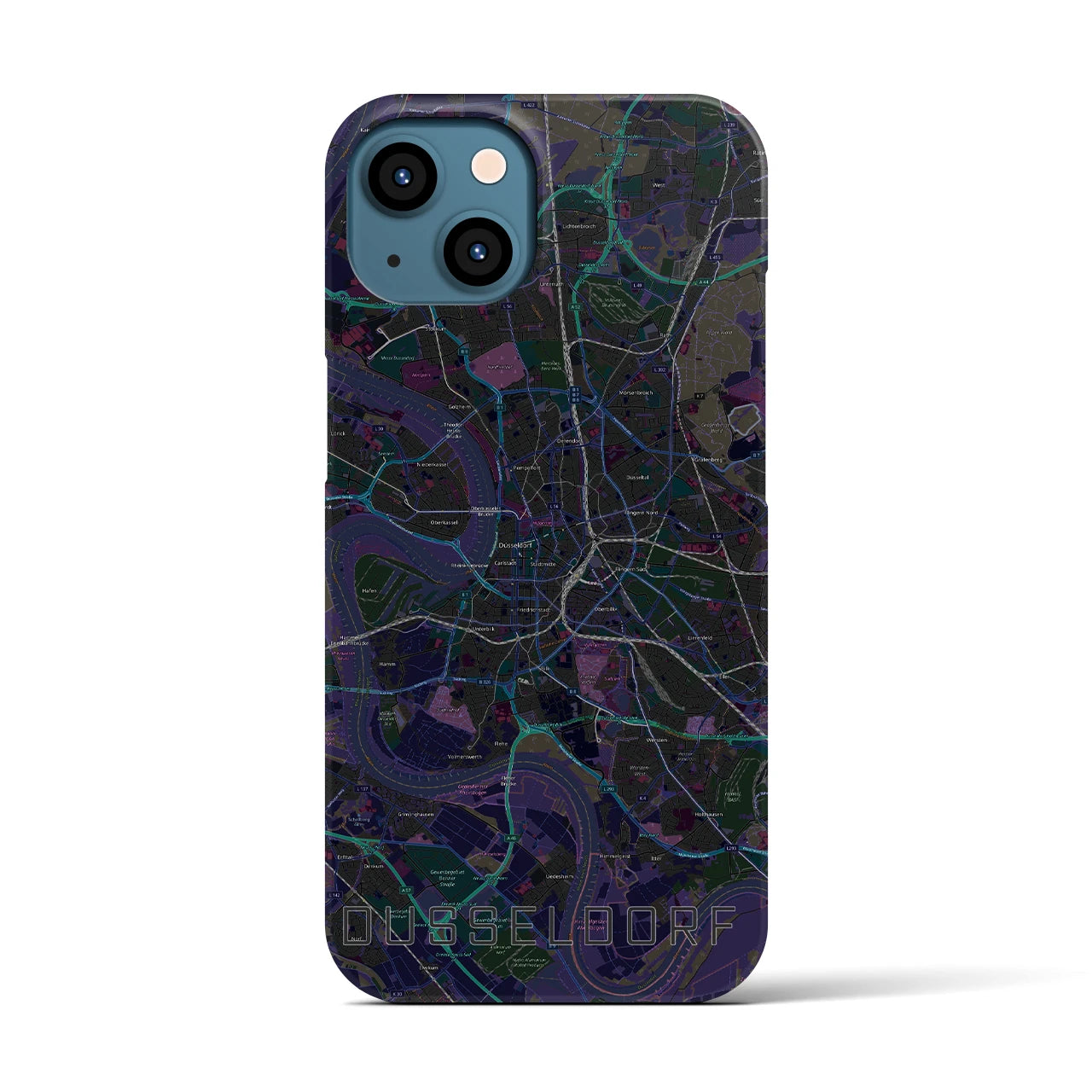 【デュッセルドルフ(ドイツ)】地図柄iPhoneケース(バックカバータイプ)