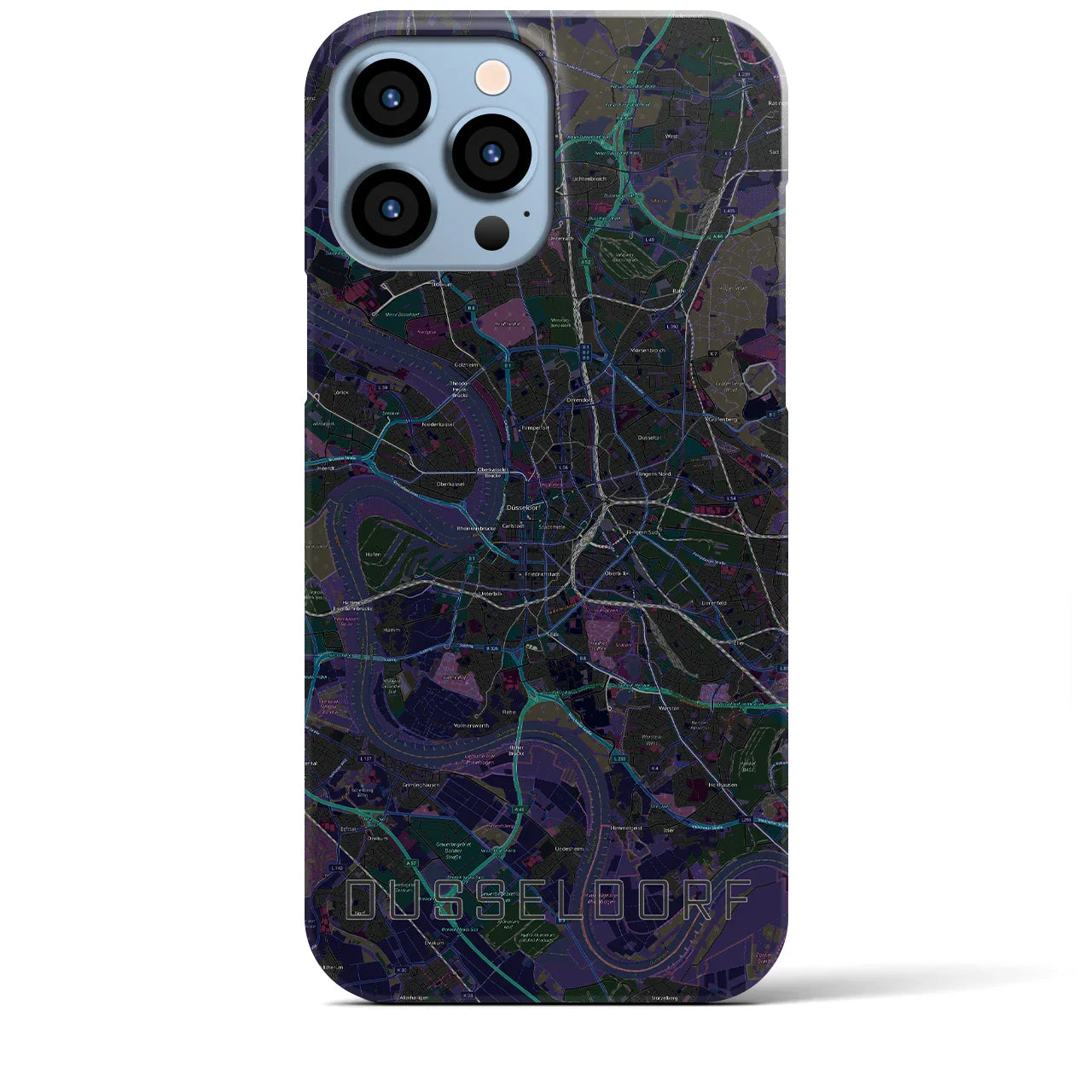【デュッセルドルフ(ドイツ)】地図柄iPhoneケース(バックカバータイプ)