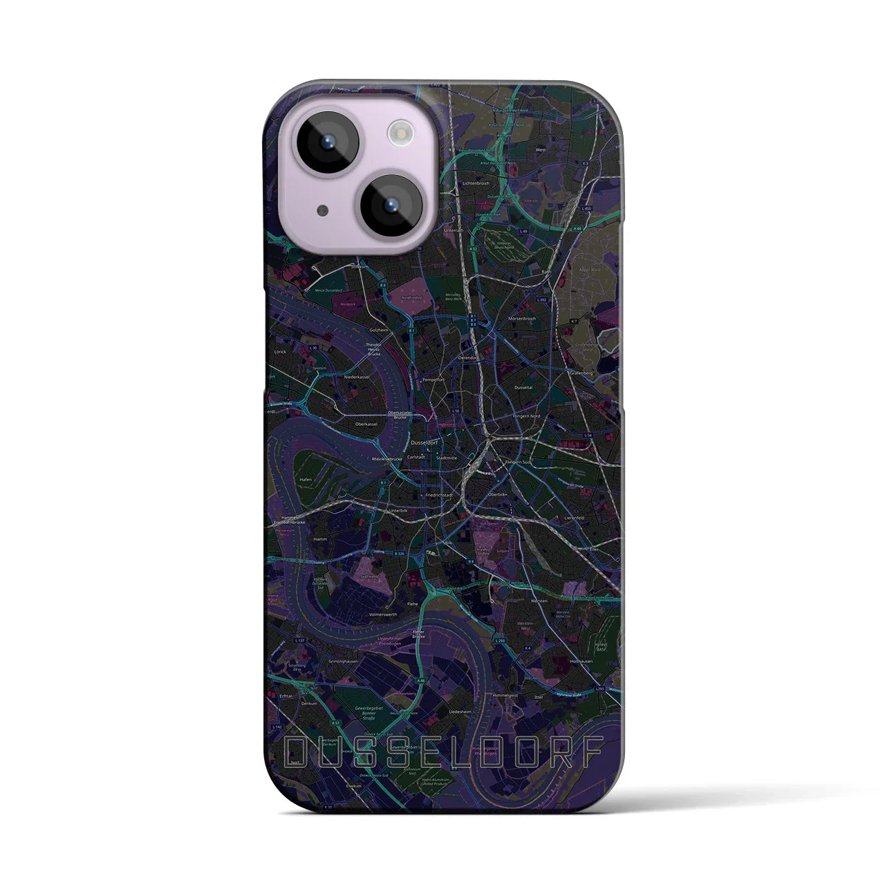 【デュッセルドルフ(ドイツ)】地図柄iPhoneケース(バックカバータイプ)