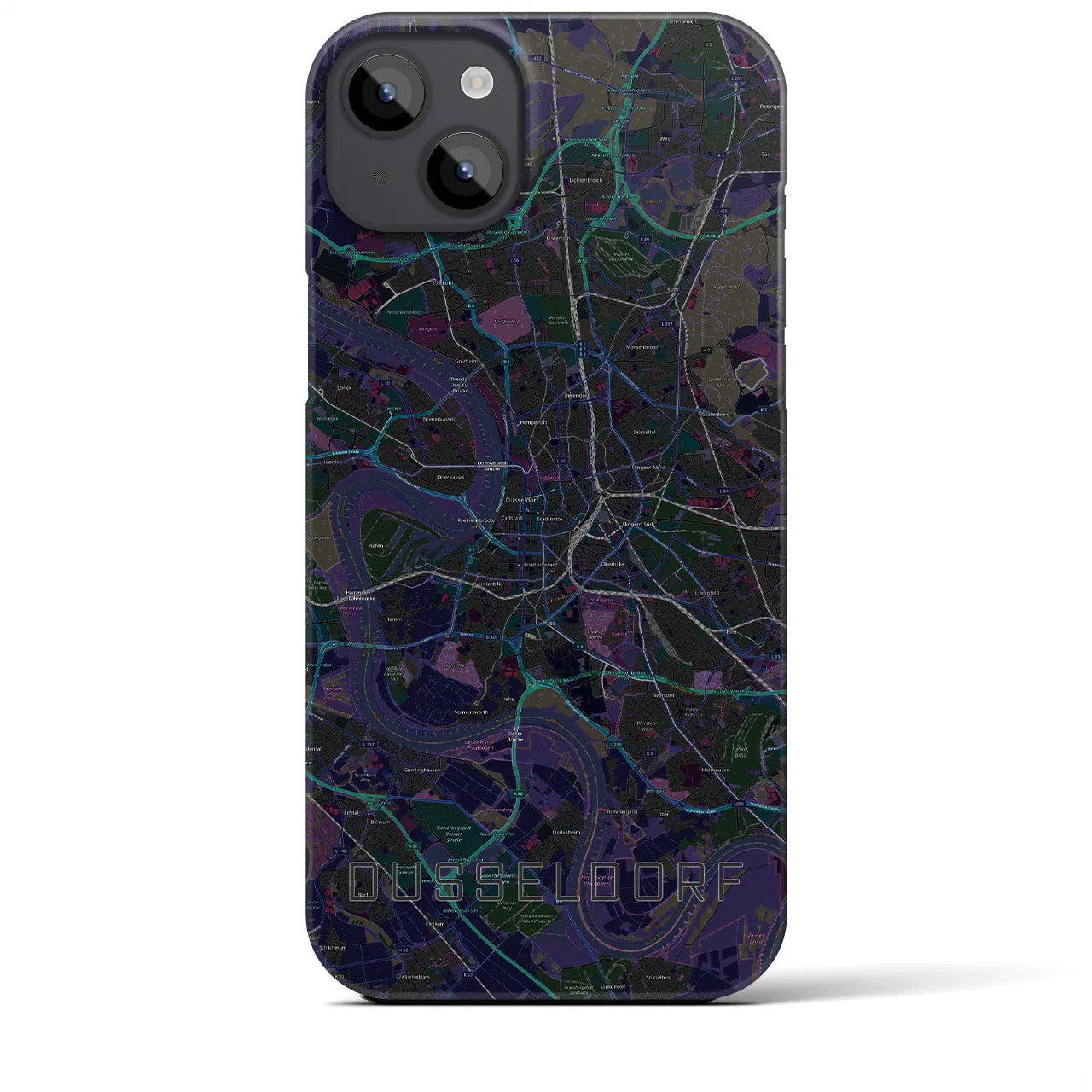 【デュッセルドルフ(ドイツ)】地図柄iPhoneケース(バックカバータイプ)