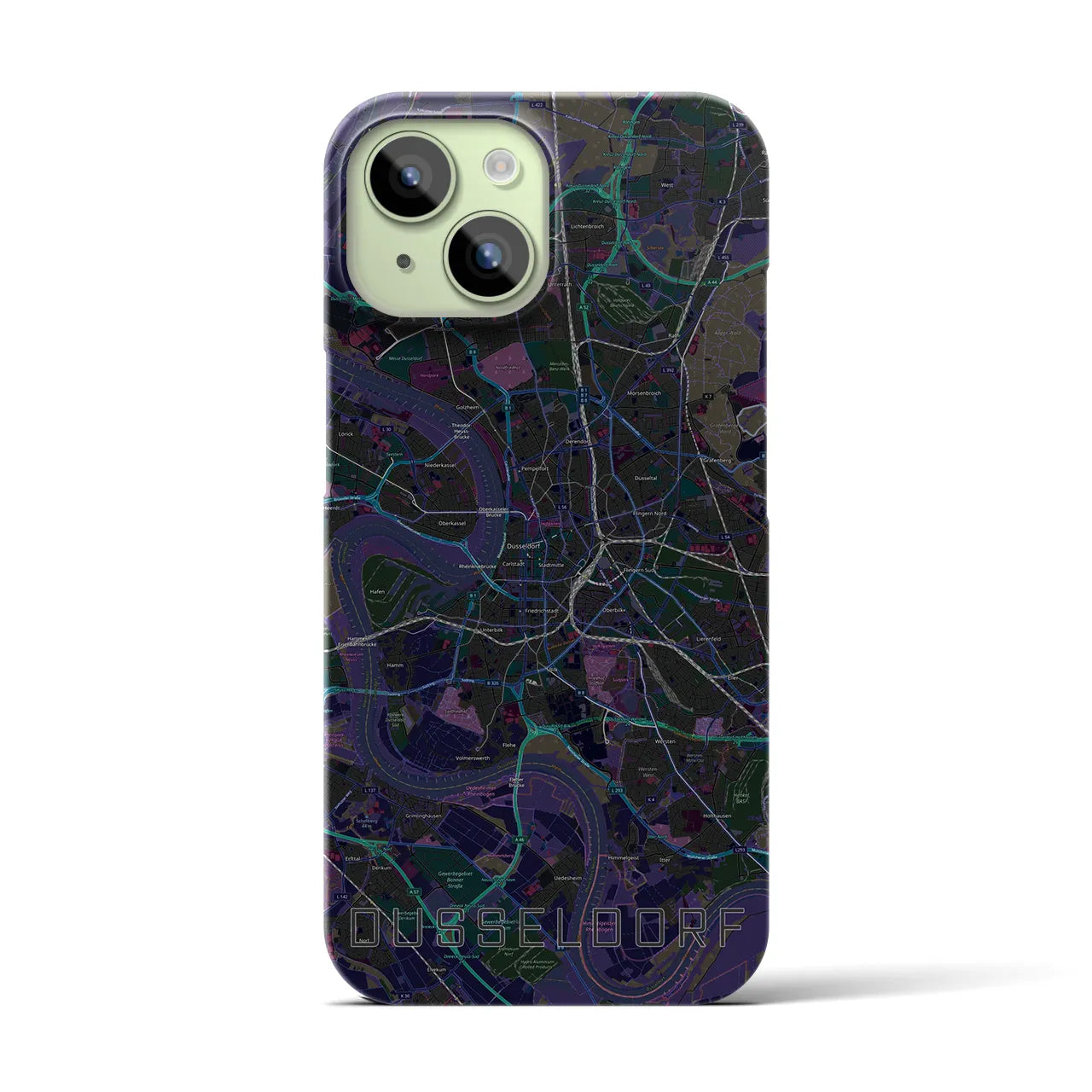【デュッセルドルフ(ドイツ)】地図柄iPhoneケース(バックカバータイプ)