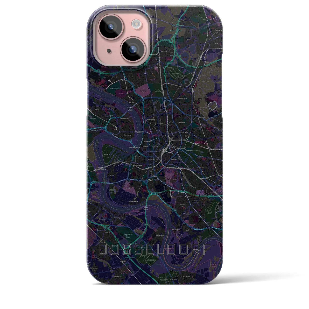 【デュッセルドルフ(ドイツ)】地図柄iPhoneケース(バックカバータイプ)