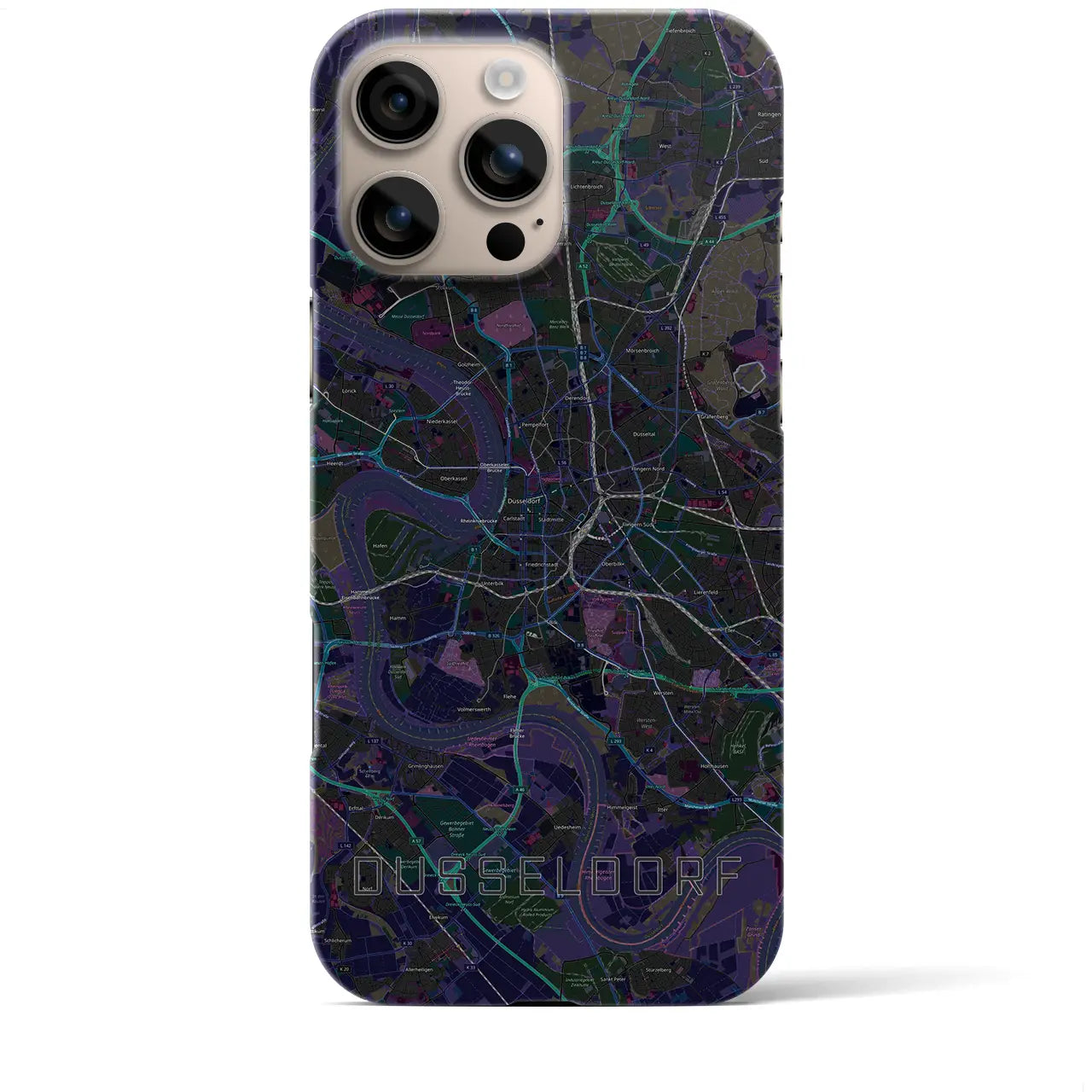 【デュッセルドルフ(ドイツ)】地図柄iPhoneケース(バックカバータイプ)