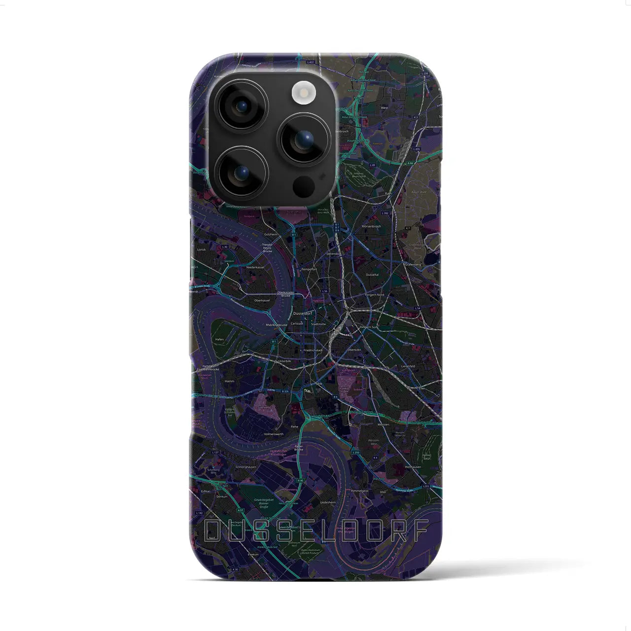 【デュッセルドルフ(ドイツ)】地図柄iPhoneケース(バックカバータイプ)